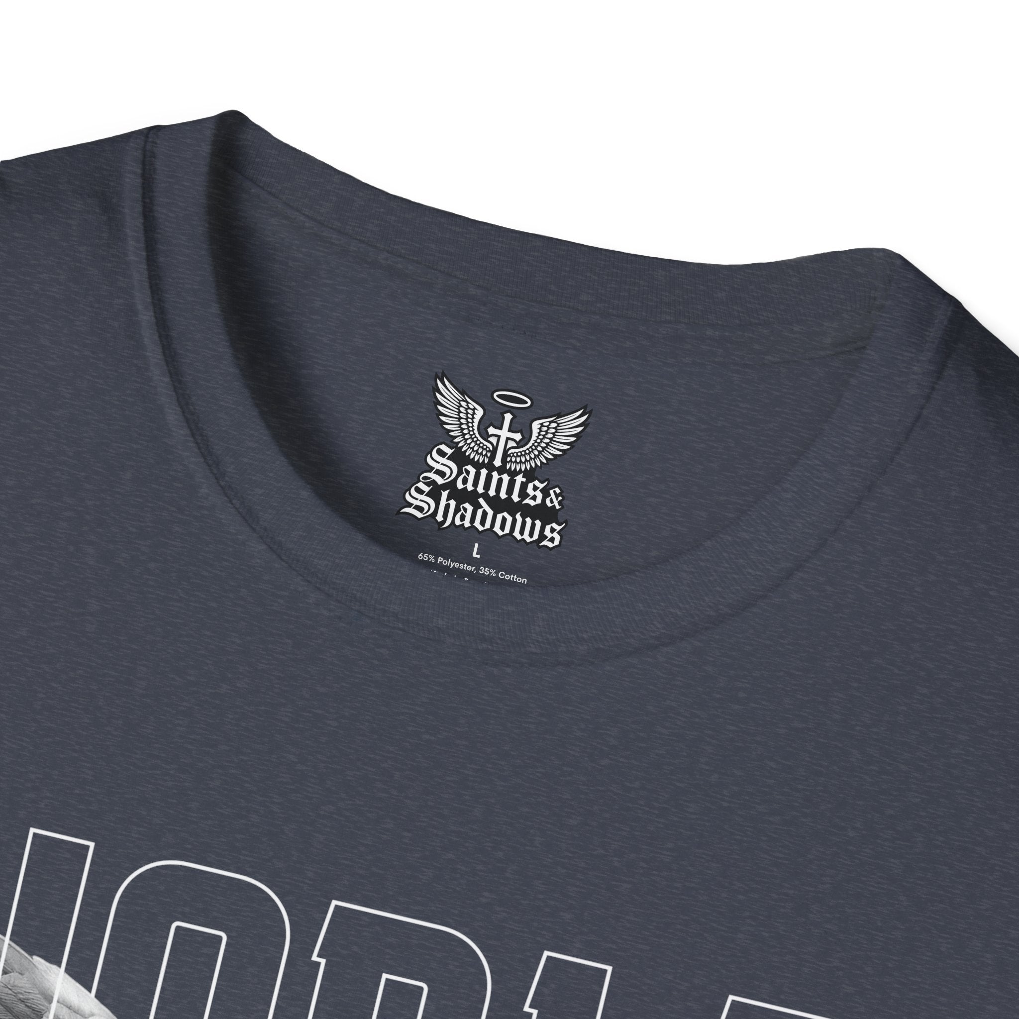 Saints and Shadows - Noble, Angelic Artwork Unisex Softstyle T-Shirt, Casual Wear