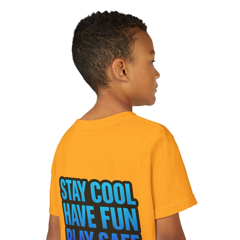 DJ KAT PAWS Paw-Sitive Waves Only, Youth Tee | Kids Surfing T-Shirt, Fun Cat Graphic Top, Summer Apparel, Gifts for Animal Lovers