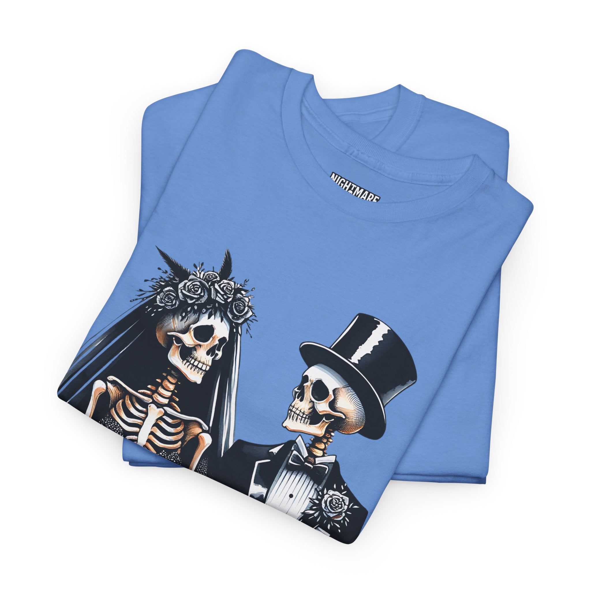 Skeleton Bride and Groom Wedding. Til Death, Tee - Horror Graphic Tee, Unisex Cotton Shirt, Halloween Costume, Horror Movie Gift, Spooky T-Shirt, Horror Fan Apparel