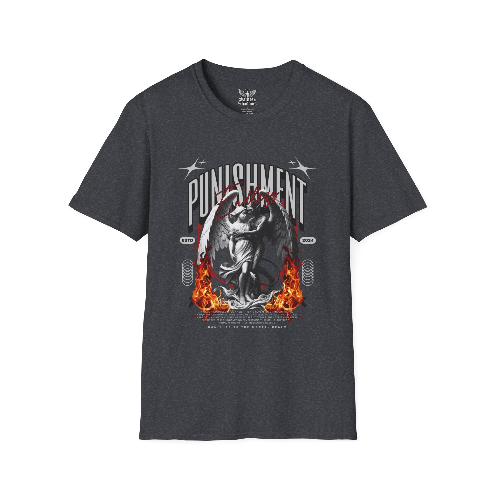 Saints and Shadows - Punishment, Angelic Artwork Unisex Softstyle T-Shirt, Casual Wear