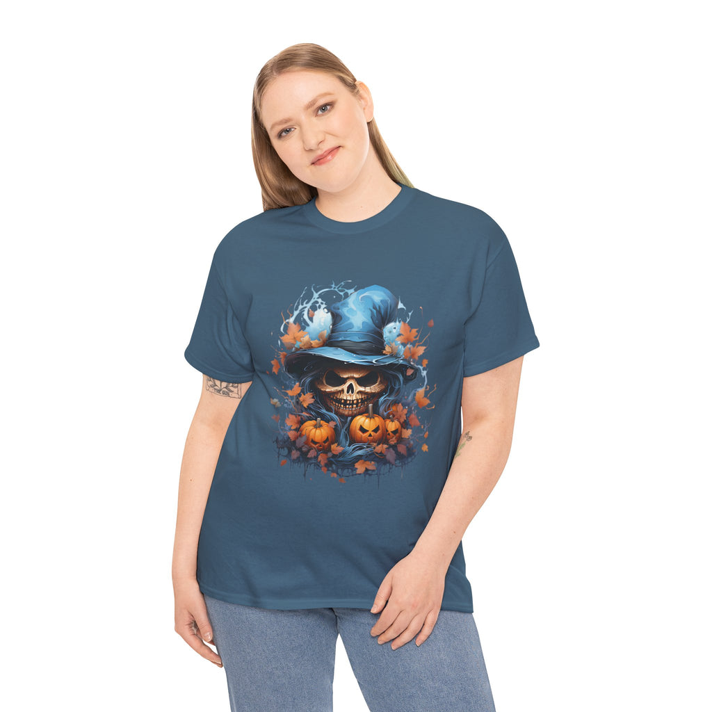 Skull Witch Unhappy Halloween Tee - Halloween Shirt, Spooky Tee, Pumpkin Shirt, Fall Apparel, Costume Top