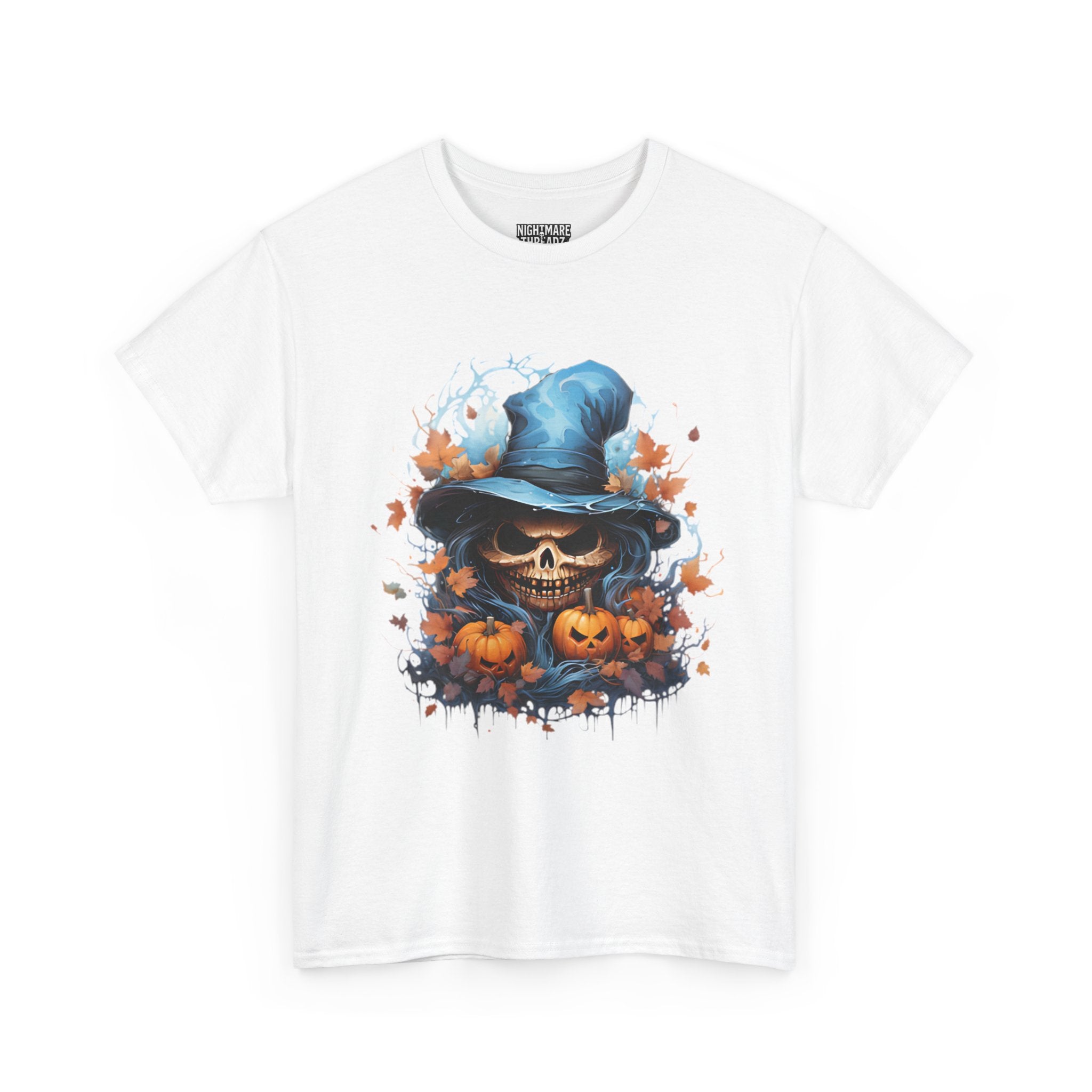 Skull Witch Unhappy Halloween Tee - Halloween Shirt, Spooky Tee, Pumpkin Shirt, Fall Apparel, Costume Top