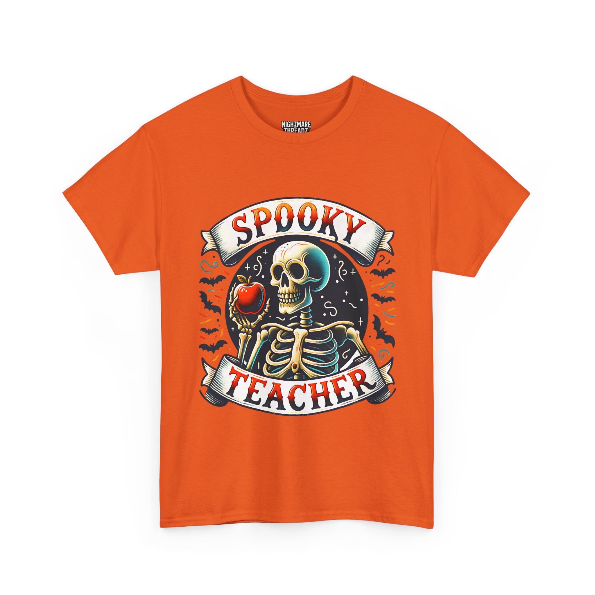 Spooky Teacher Tee, Halloween Shirt, Unisex Cotton T-Shirt, Funny Teacher Gift, Skeleton Design, Fall Apparel