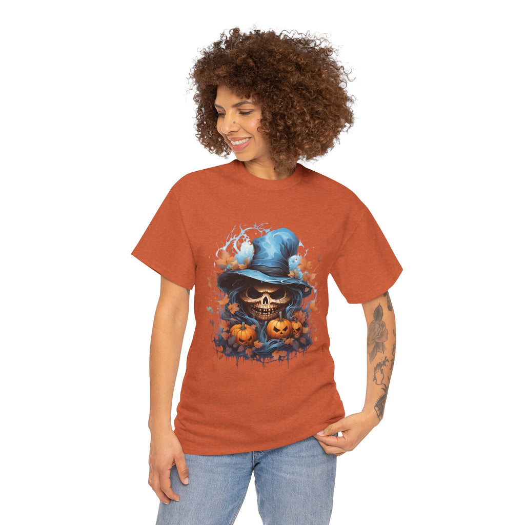 Skull Witch Unhappy Halloween Tee - Halloween Shirt, Spooky Tee, Pumpkin Shirt, Fall Apparel, Costume Top
