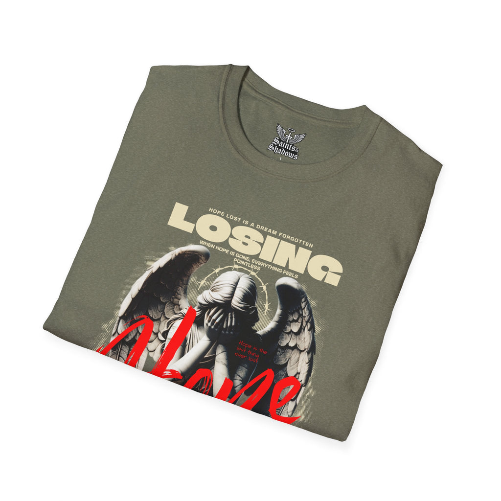 Saints and Shadows - Losing Hope, Angelic Artwork Unisex Softstyle T-Shirt, Casual Wear