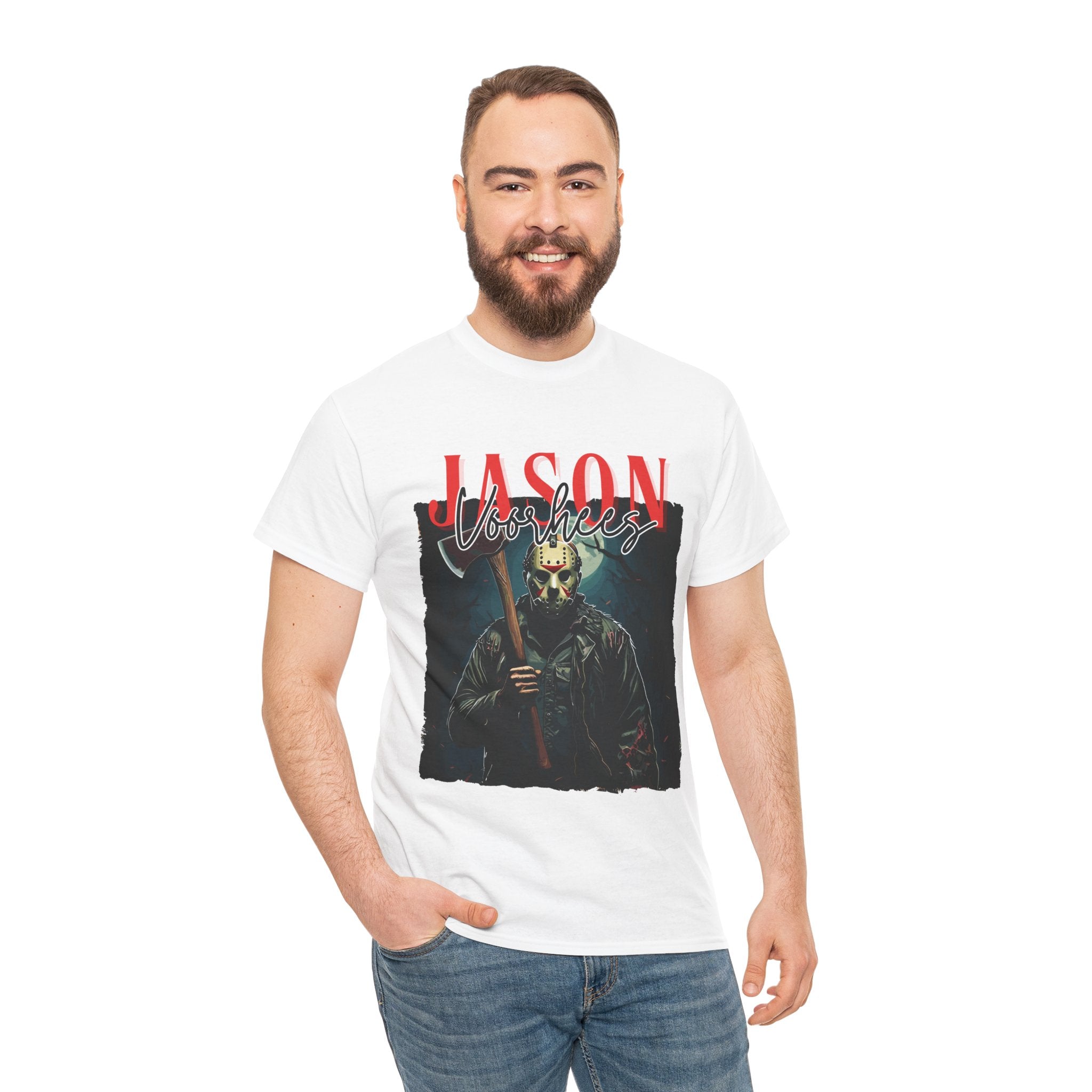 Jason Vorhees Horror Graphic Tee, Unisex Cotton Shirt, Halloween Costume, Horror Movie Gift, Spooky T-Shirt, Horror Fan Apparel