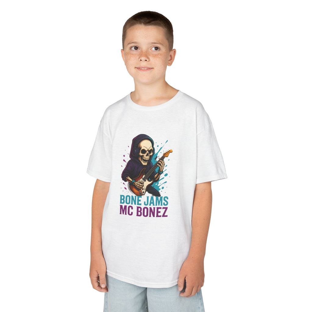 Bone Jams MC Bonez, Kids Tee | Guitar Edition | Cool Graphic Tee, Music Fan Shirt, Unique Gift for Young Musicians