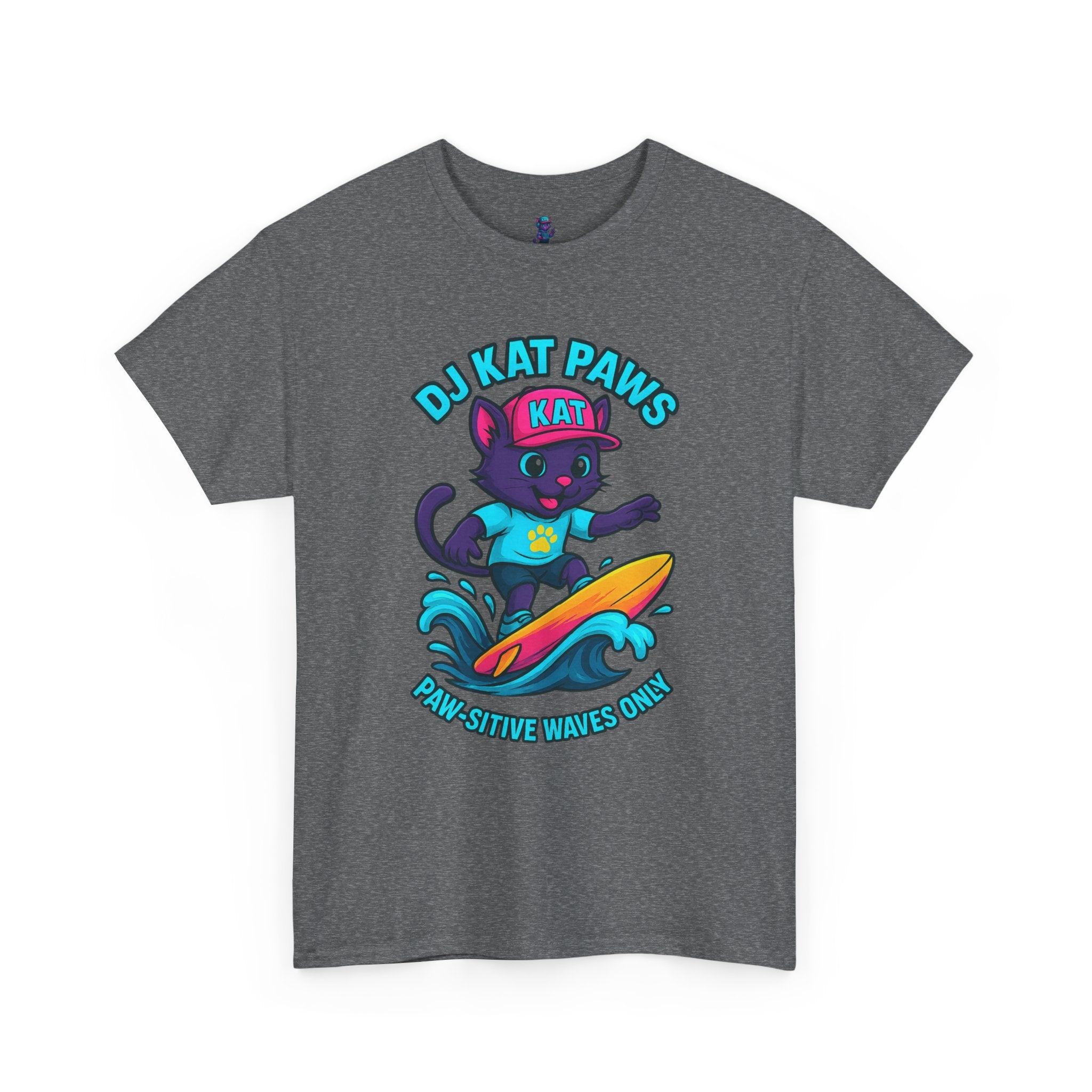 DJ KAT PAWS Paw-sitive Waves Only Surfing Tee