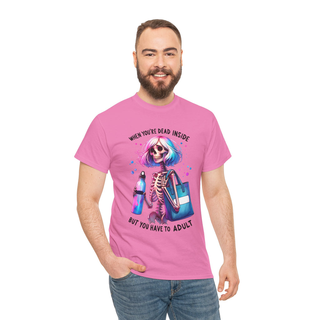 When you're dead onside, Whimsical Skeleton Tee, Funny Graphic Shirt, Perfect for Halloween, Unique Gift Idea, Casual Wear, Everyday Humor