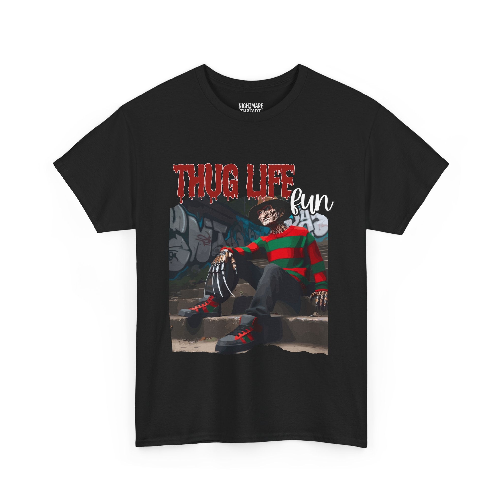 Freddie Kruger, Thug Life Tee - Horror Graphic Tee, Unisex Cotton Shirt, Halloween Costume, Horror Movie Gift