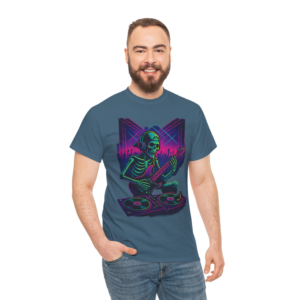 Bone Jams Rockin’ Skeleton, Tee | Loud Enough to Wake the Dead | Unisex Cotton Shirt for Music Lovers, Concerts, Halloween, Gifts