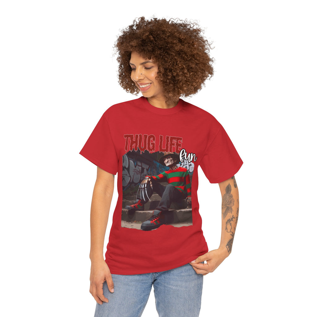Freddie Kruger, Thug Life Tee - Horror Graphic Tee, Unisex Cotton Shirt, Halloween Costume, Horror Movie Gift