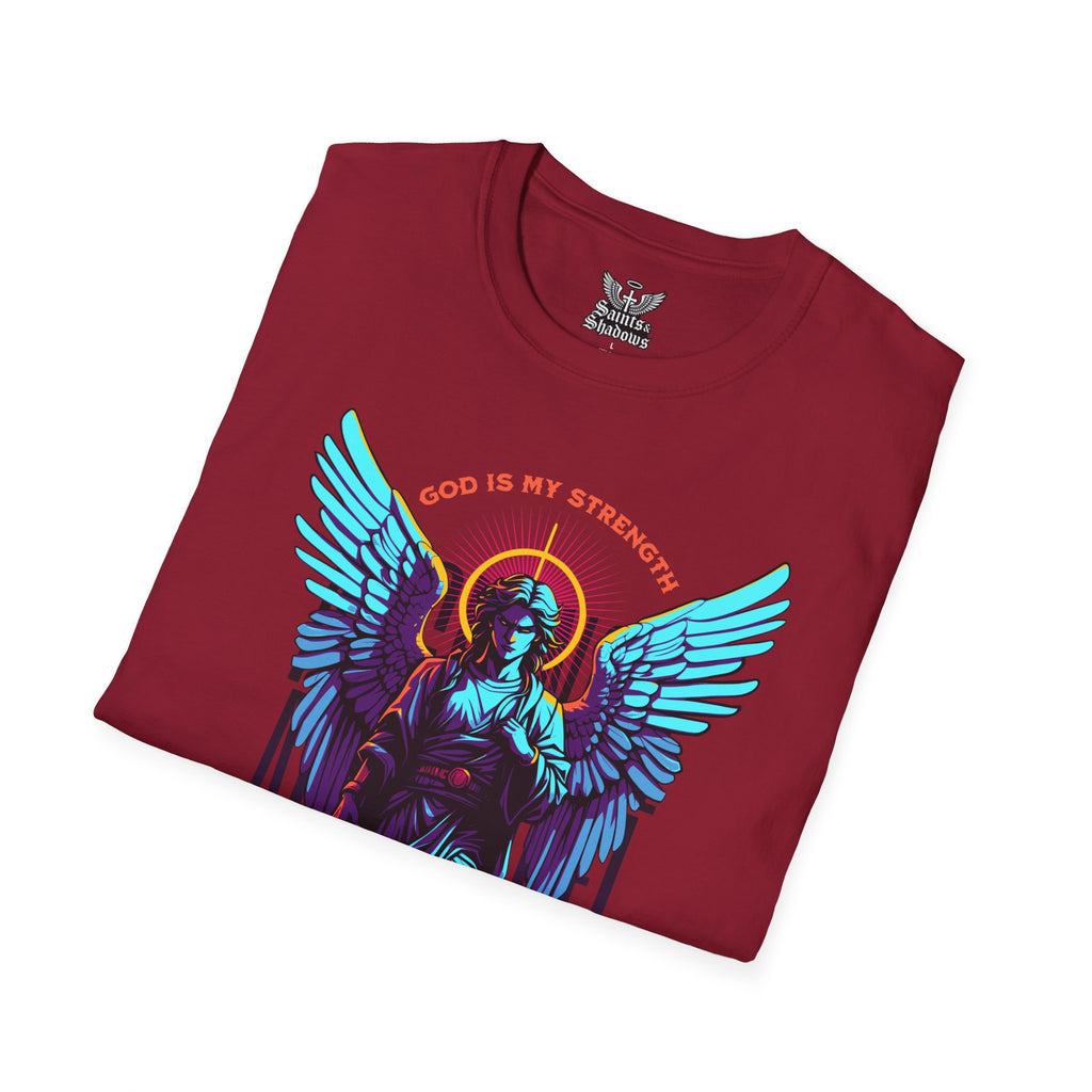 Saints and Shadows - St. Gabriel, Angelic Artwork Unisex Softstyle T-Shirt, Casual Wear