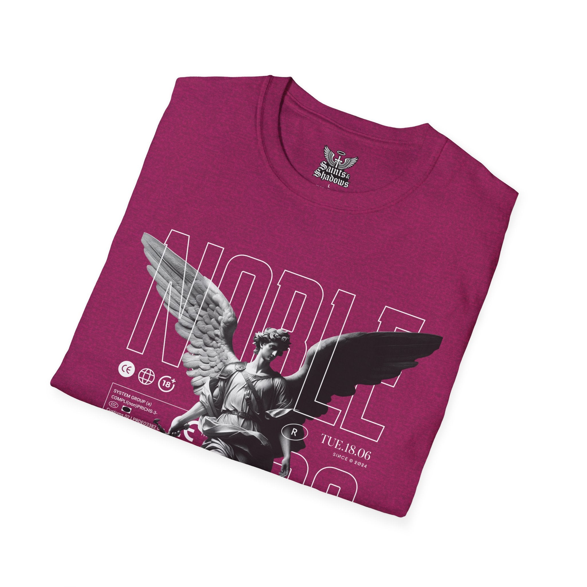 Saints and Shadows - Noble, Angelic Artwork Unisex Softstyle T-Shirt, Casual Wear