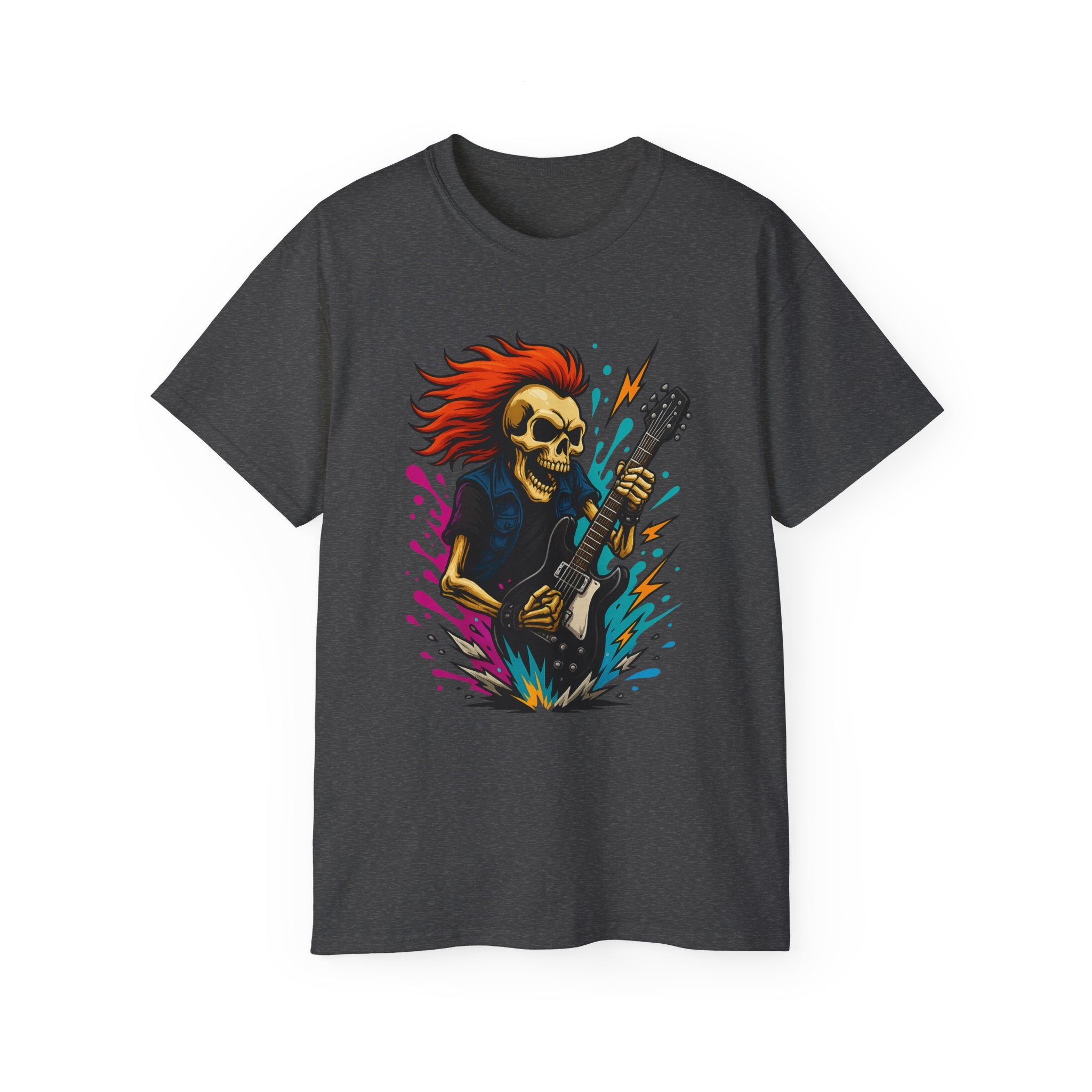 Rockin' Skull T-Shirt - Perfect for Music Lovers, Festival Gear, Halloween, Gift for Musicians, Vintage Band Tee, Casual Wear