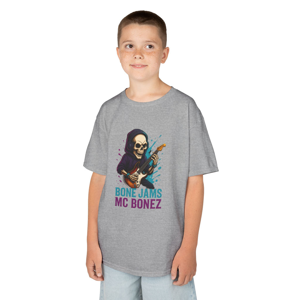 Bone Jams MC Bonez, Kids Tee | Guitar Edition | Cool Graphic Tee, Music Fan Shirt, Unique Gift for Young Musicians