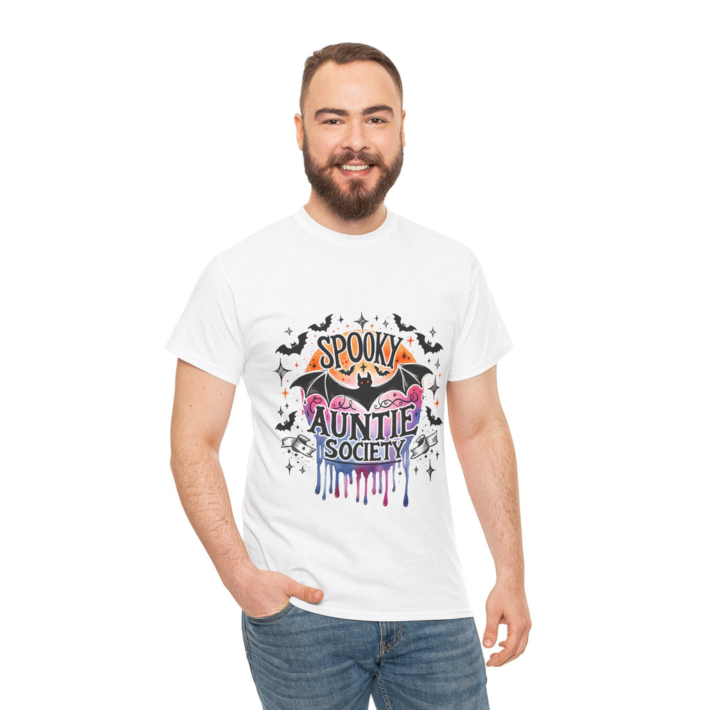 Spooky Auntie Society Tee, Ghost Lovers T-Shirt, Halloween Costume Shirt, Unisex Graphic Tee, Fun Family Gathering Apparel