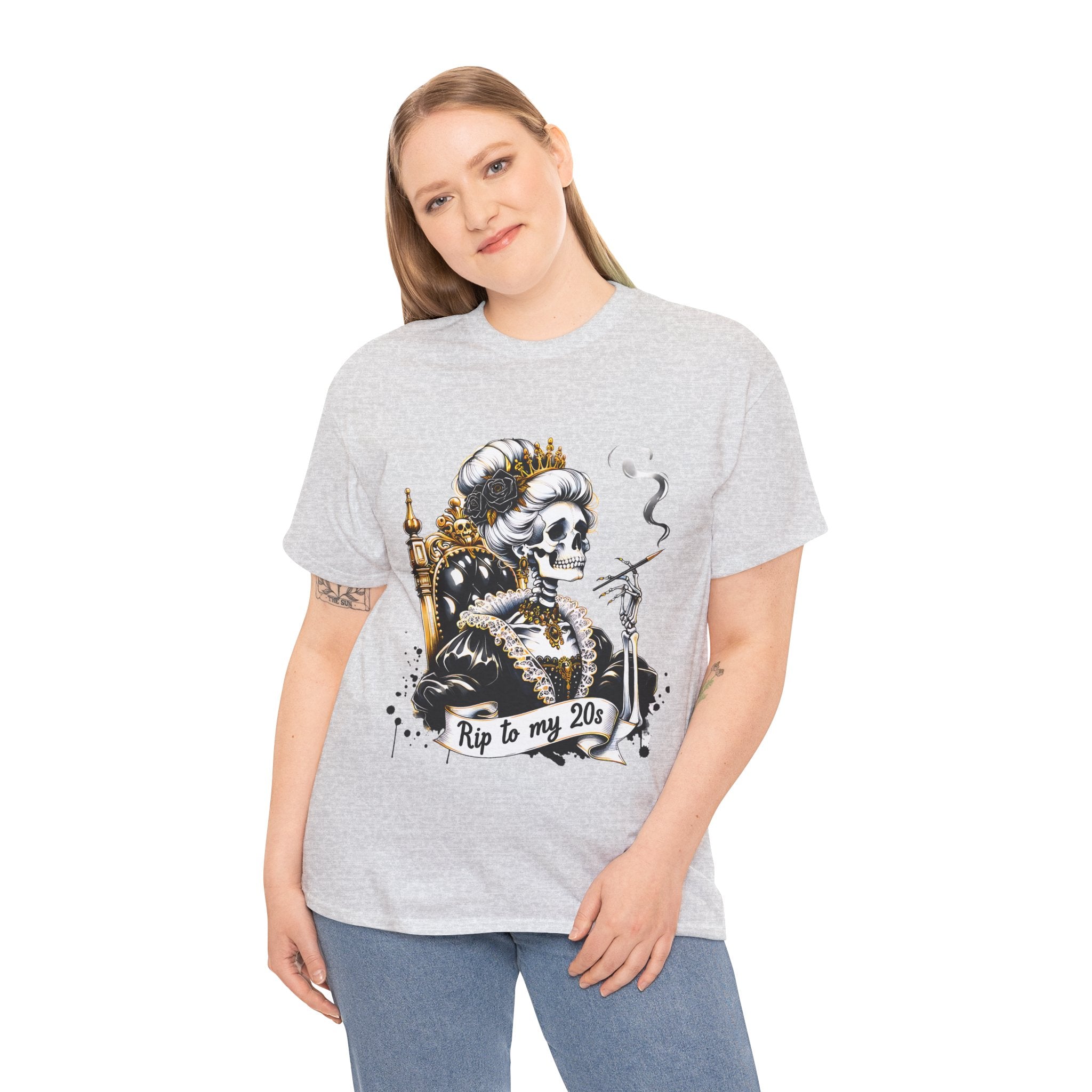 Rip to my 20s Tee, Heavy, Unisex Graphic Shirt, Birthday Gift, Casual Wear, Vintage Style, Floral Design T-shirt