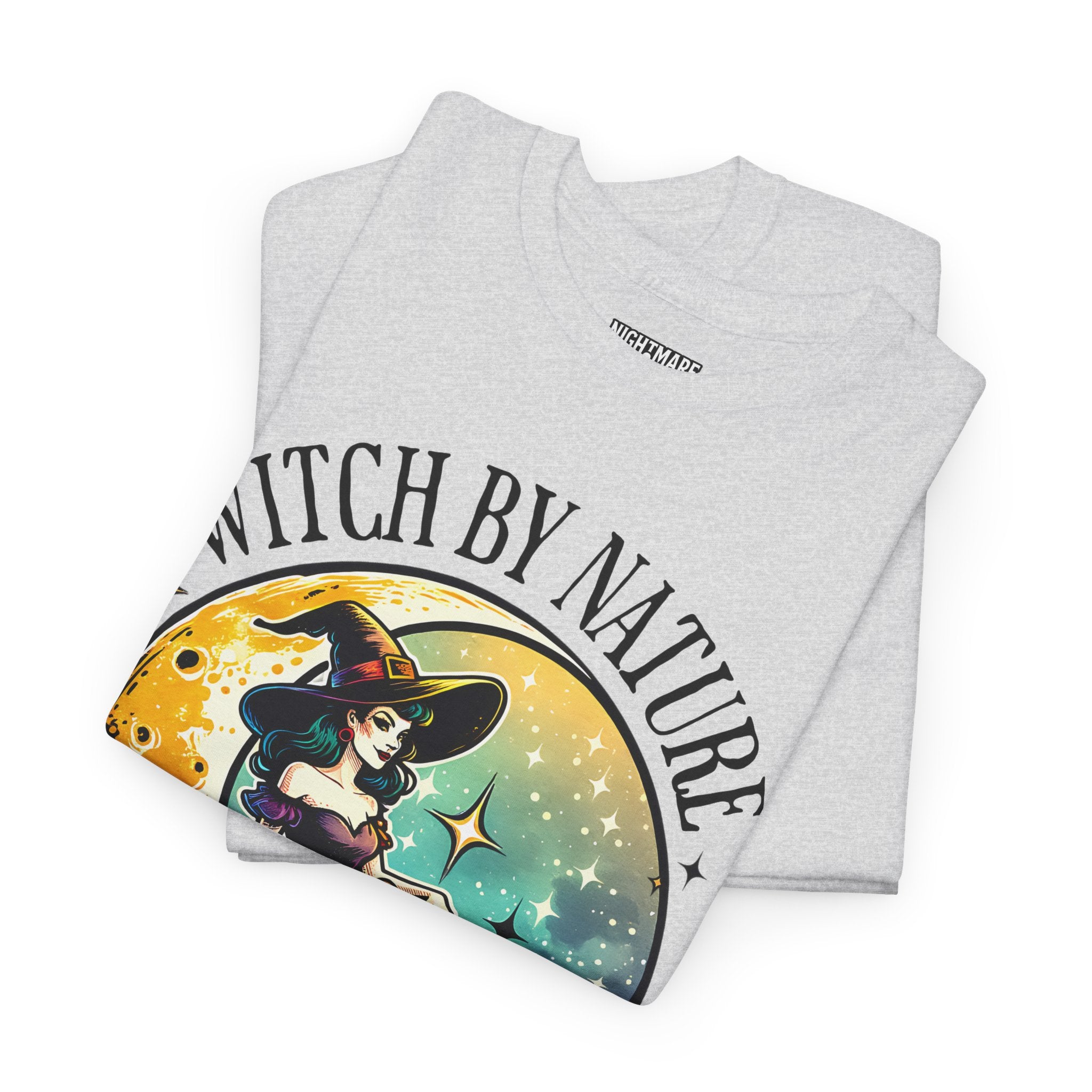 Witchy Cotton Tee - "Witch by Nature, Bitch by Choice" | Unisex Tee for Spooky Season, Boho Fashion, Festival Wear, Gift for Witches