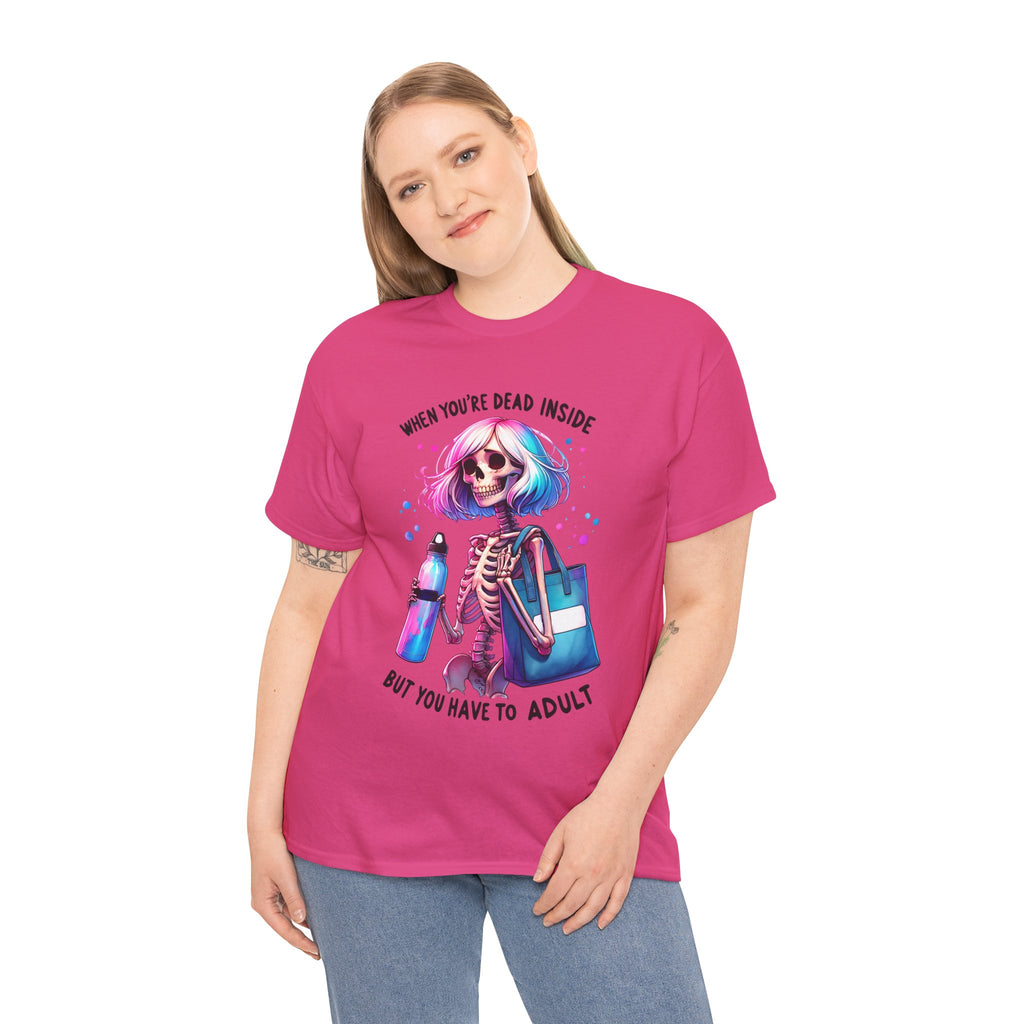 When you're dead onside, Whimsical Skeleton Tee, Funny Graphic Shirt, Perfect for Halloween, Unique Gift Idea, Casual Wear, Everyday Humor