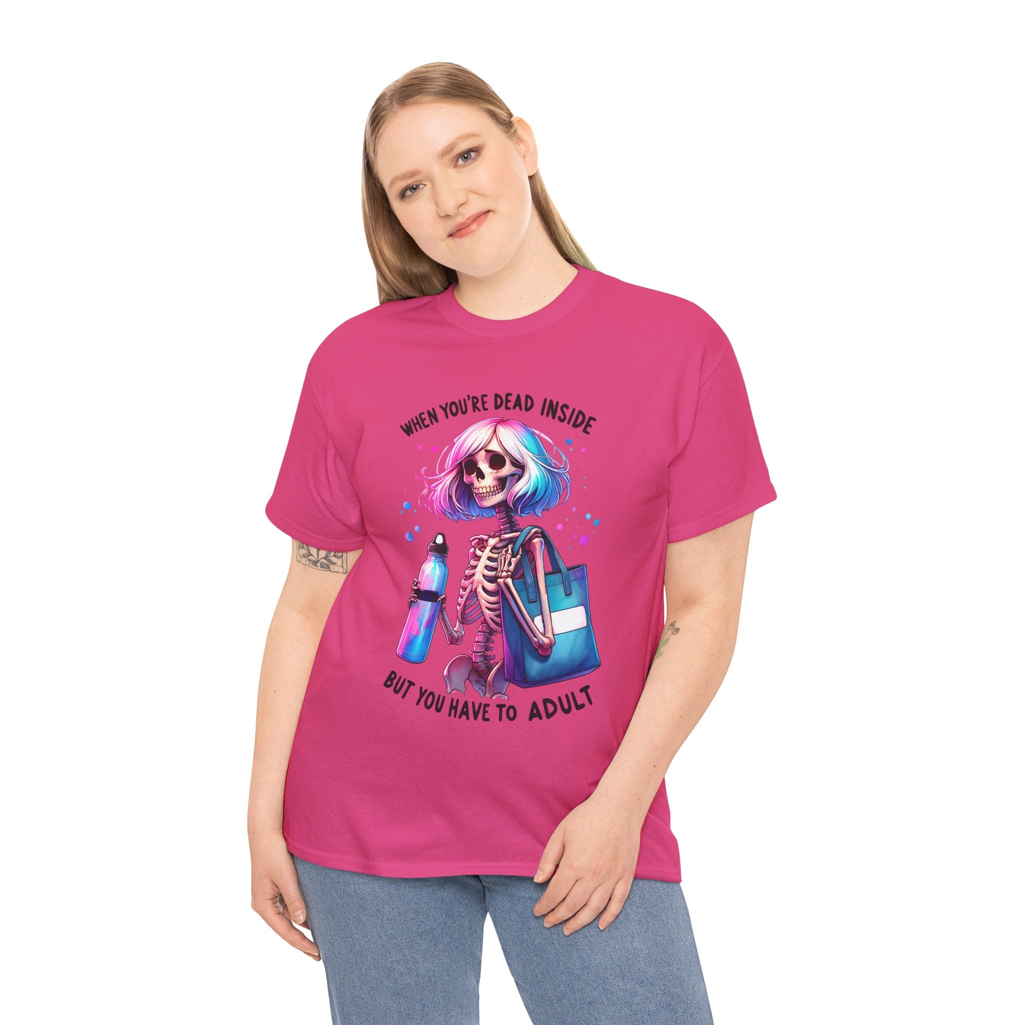 When you're dead onside, Whimsical Skeleton Tee, Funny Graphic Shirt, Perfect for Halloween, Unique Gift Idea, Casual Wear, Everyday Humor