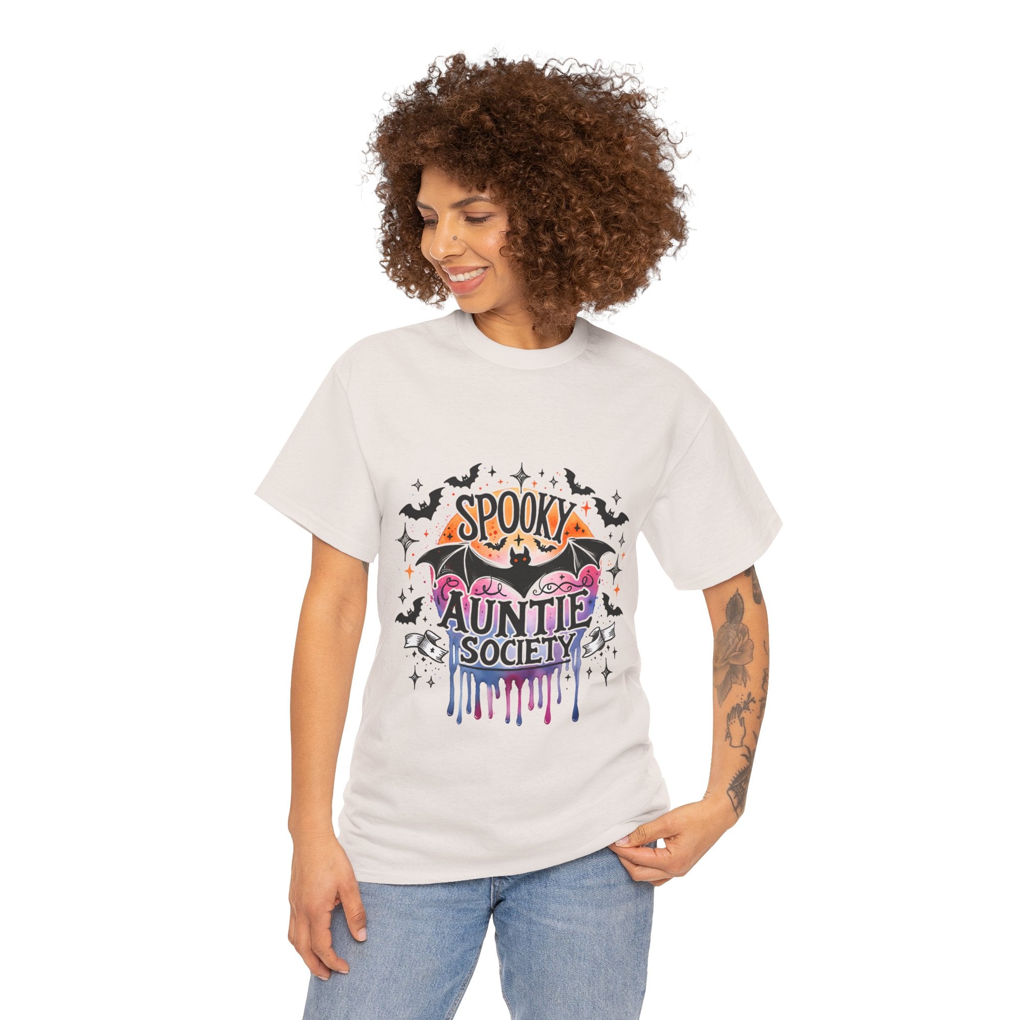 Spooky Auntie Society Tee, Ghost Lovers T-Shirt, Halloween Costume Shirt, Unisex Graphic Tee, Fun Family Gathering Apparel