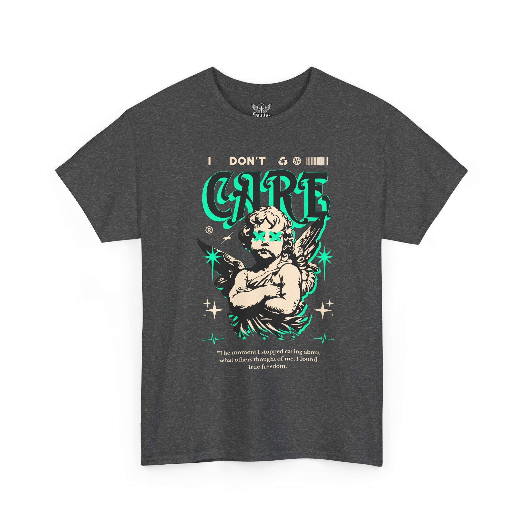 Saints and Shadows - I Don't Care, Angelic Artwork Unisex Softstyle T-Shirt, Casual Wear