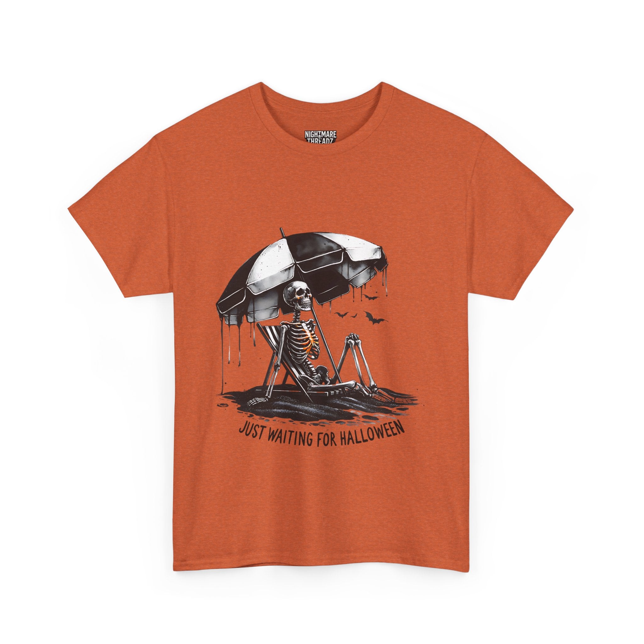 Just Waiting for Halloween, Heavy, Unisex Graphic Shirt, Birthday Gift, Casual Wear, Vintage Style, Floral Design T-shirt