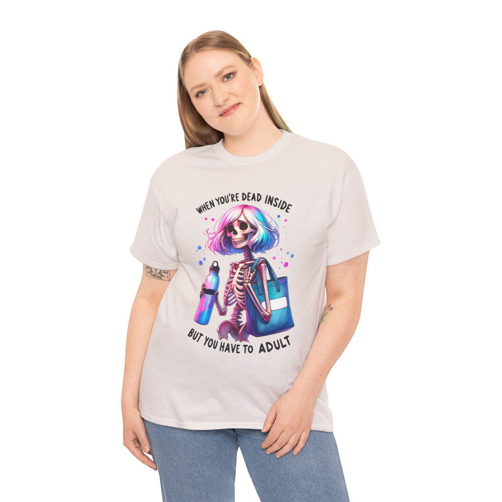 When you're dead onside, Whimsical Skeleton Tee, Funny Graphic Shirt, Perfect for Halloween, Unique Gift Idea, Casual Wear, Everyday Humor