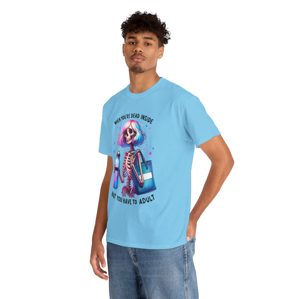 When you're dead onside, Whimsical Skeleton Tee, Funny Graphic Shirt, Perfect for Halloween, Unique Gift Idea, Casual Wear, Everyday Humor