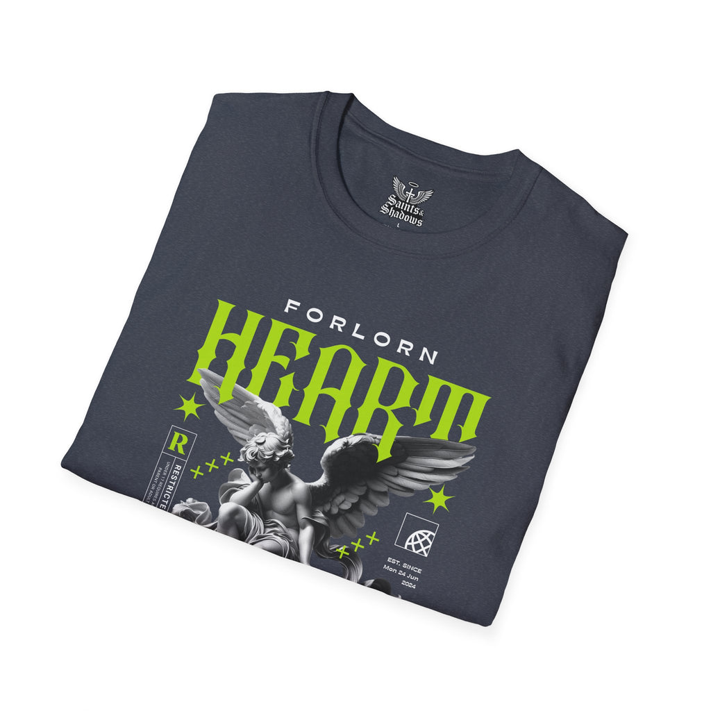 Saints and Shadows - Forlorn Heart, Angelic Artwork Unisex Softstyle T-Shirt, Casual Wear