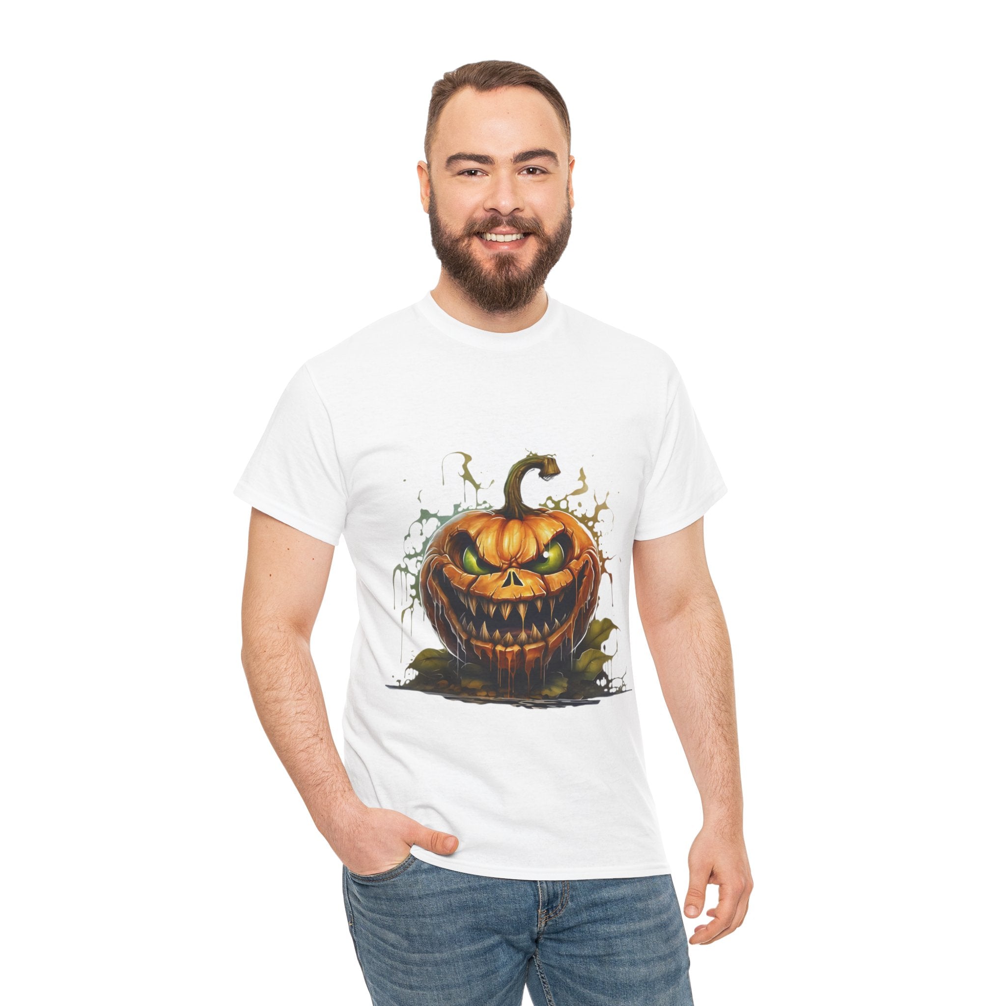 Spooky Pumpkin, Horror Graphic Tee, Unisex Cotton Shirt, Halloween Costume, Horror Movie Gift, Spooky T-Shirt, Horror Fan Apparel
