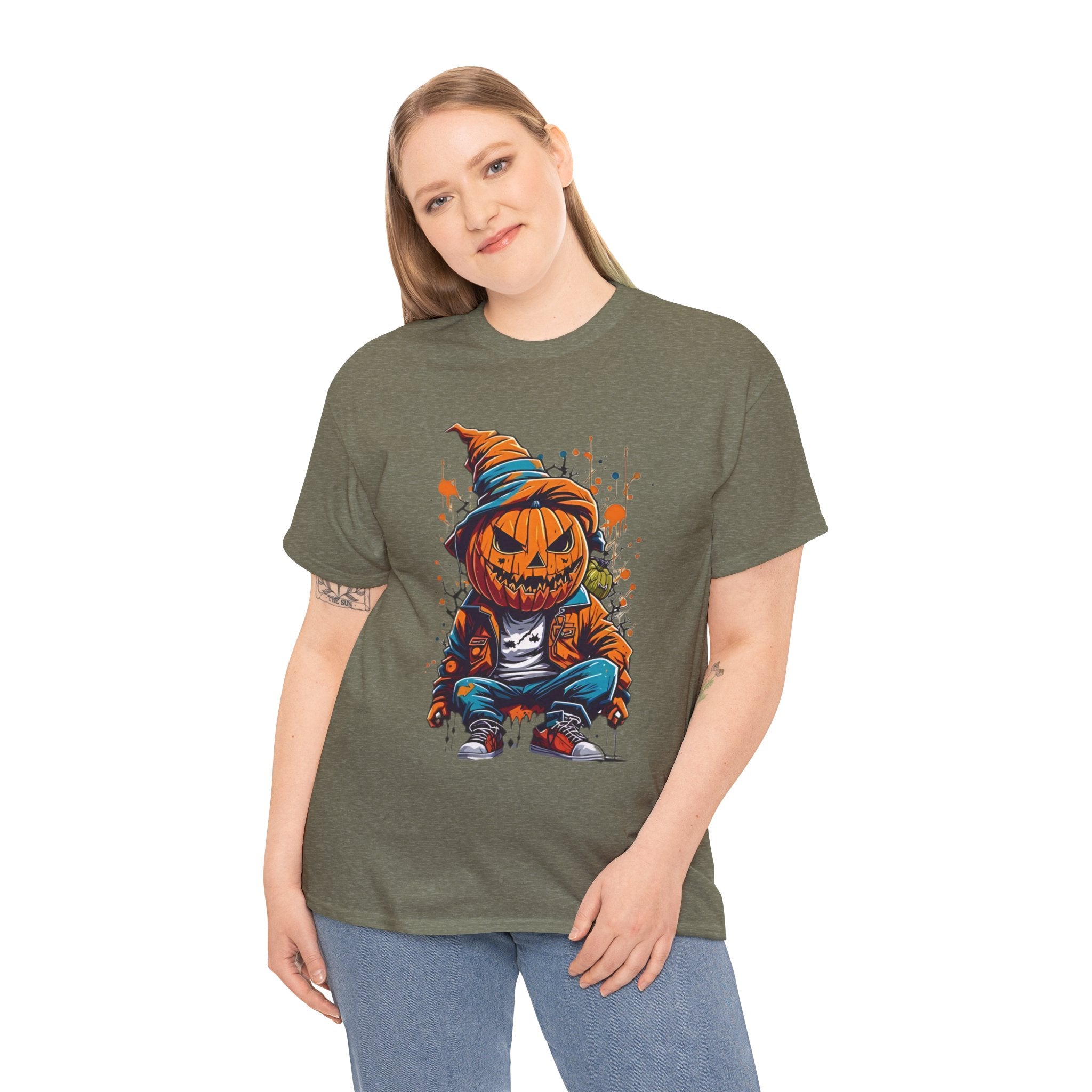 Scary Pumpkin, Horror Graphic Tee, Unisex Cotton Shirt, Halloween Costume, Horror Movie Gift, Spooky T-Shirt, Horror Fan Apparel