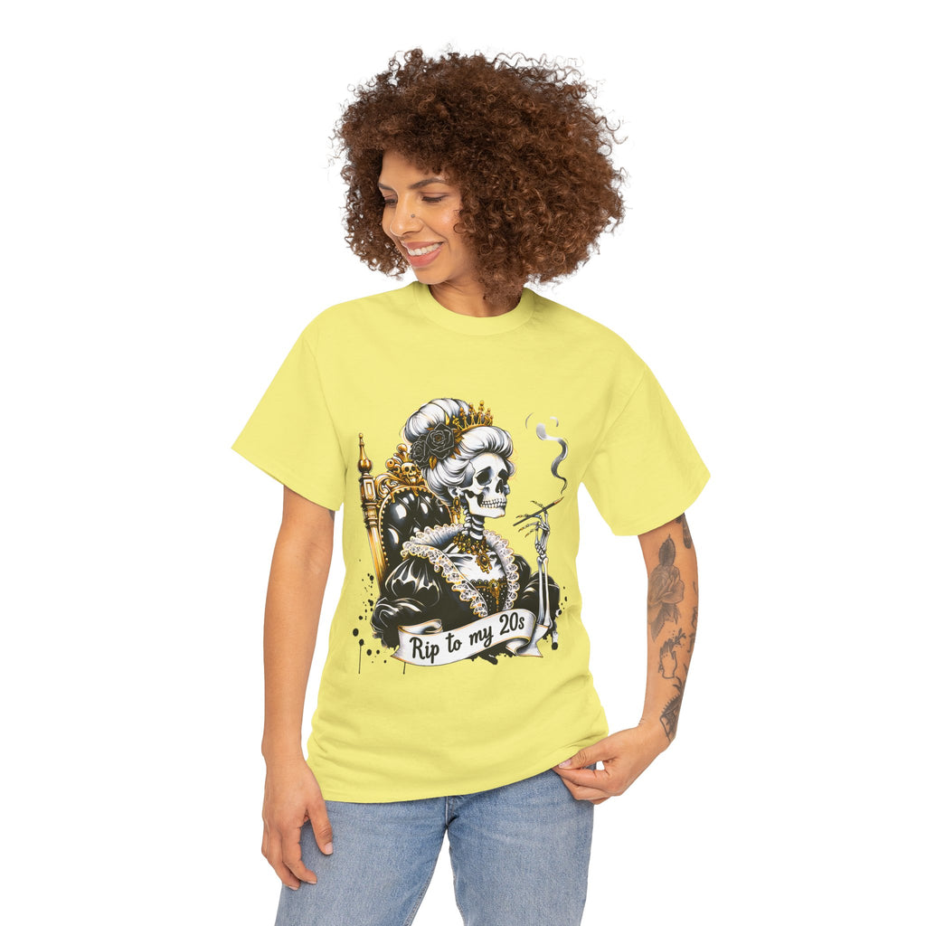 Rip to my 20s Tee, Heavy, Unisex Graphic Shirt, Birthday Gift, Casual Wear, Vintage Style, Floral Design T-shirt