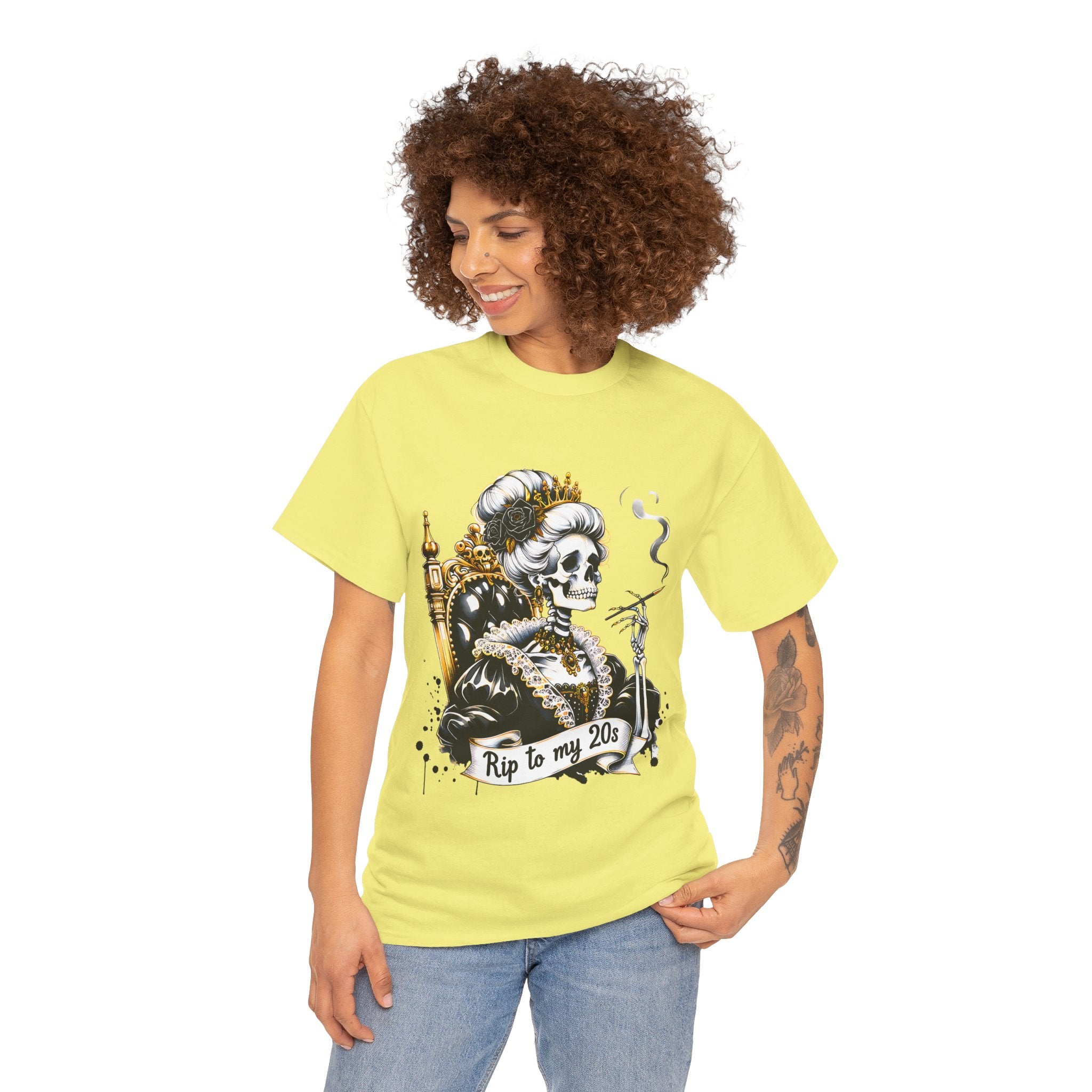 Rip to my 20s Tee, Heavy, Unisex Graphic Shirt, Birthday Gift, Casual Wear, Vintage Style, Floral Design T-shirt