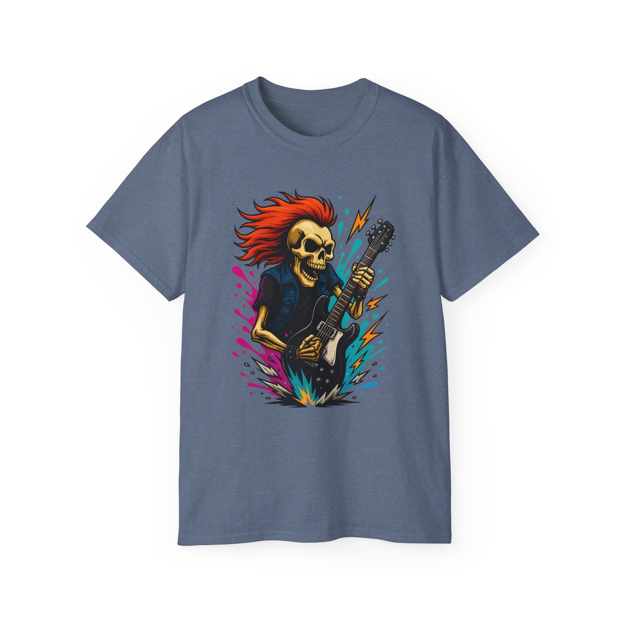Rockin' Skull T-Shirt - Perfect for Music Lovers, Festival Gear, Halloween, Gift for Musicians, Vintage Band Tee, Casual Wear