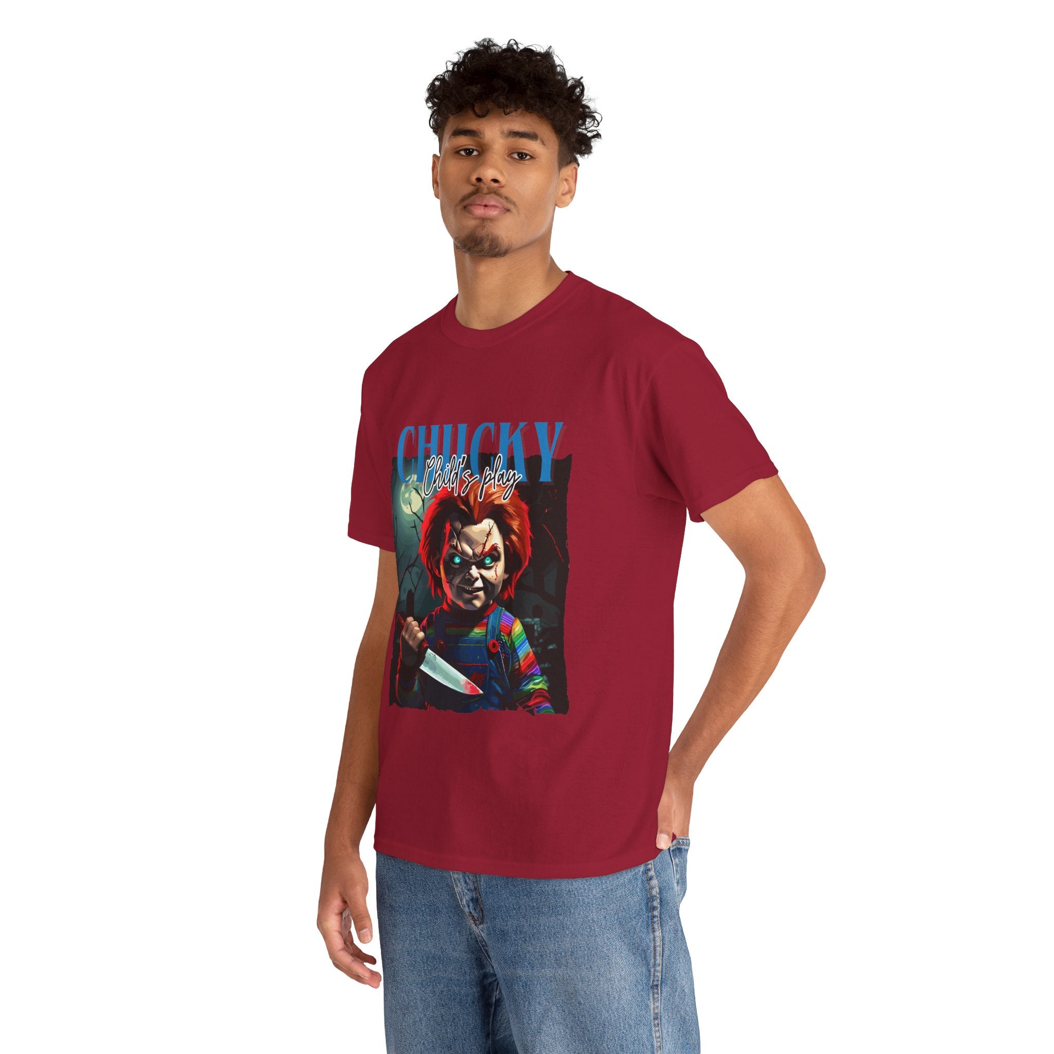 Chucky Horror Graphic Tee, Unisex Cotton Shirt, Halloween Costume, Horror Movie Gift, Spooky T-Shirt, Horror Fan Apparel
