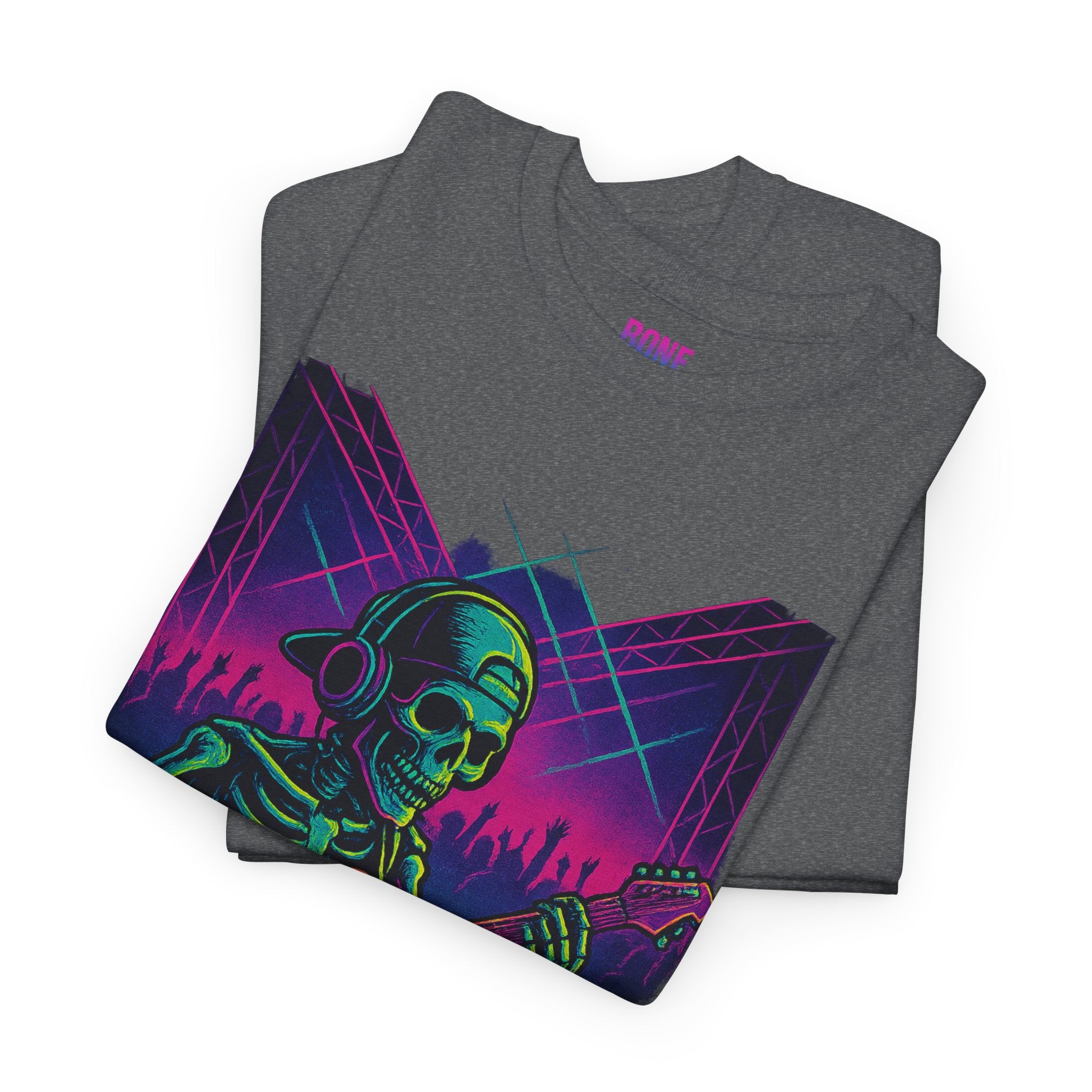 Bone Jams Rockin’ Skeleton, Tee | Loud Enough to Wake the Dead | Unisex Cotton Shirt for Music Lovers, Concerts, Halloween, Gifts