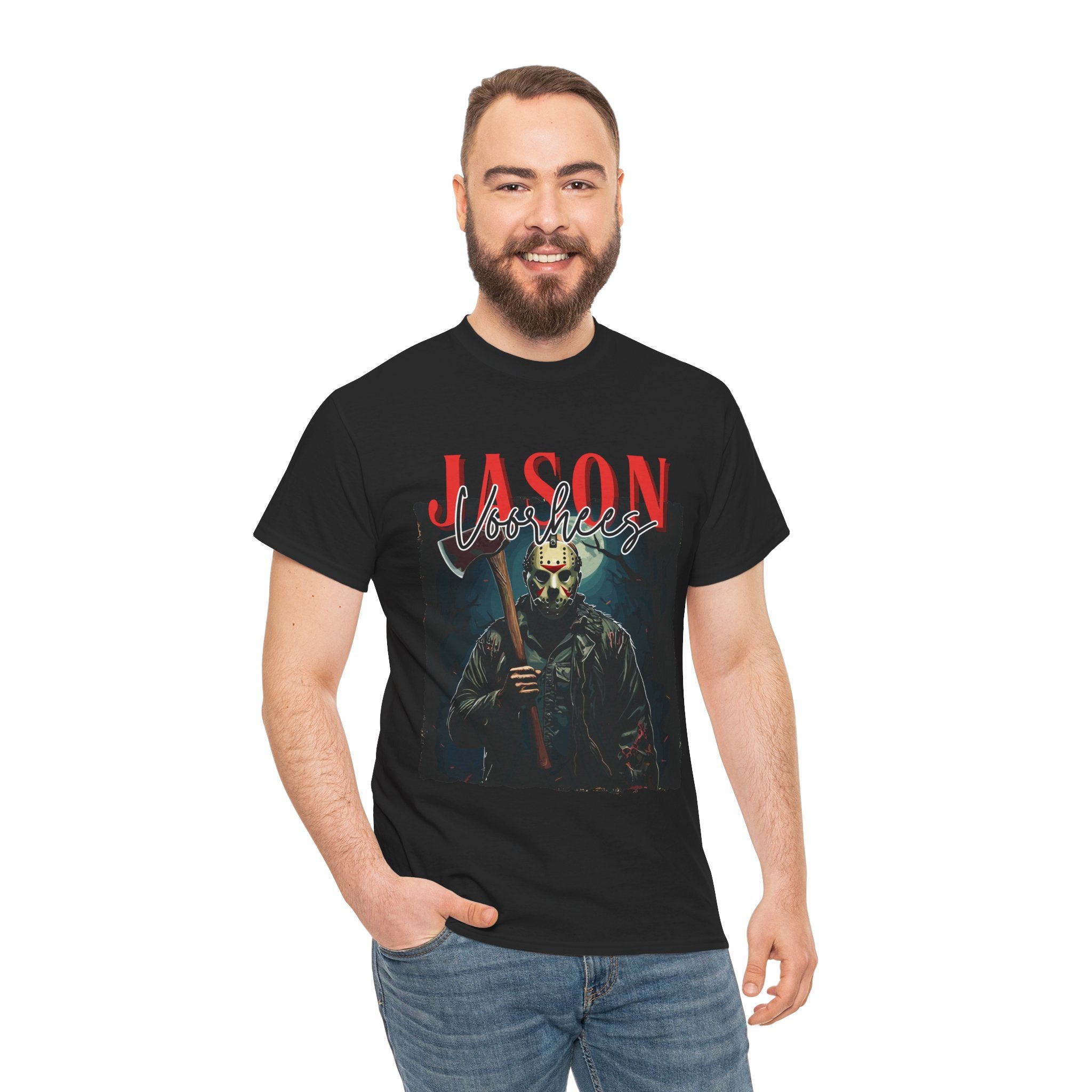 Jason Vorhees Horror Graphic Tee, Unisex Cotton Shirt, Halloween Costume, Horror Movie Gift, Spooky T-Shirt, Horror Fan Apparel