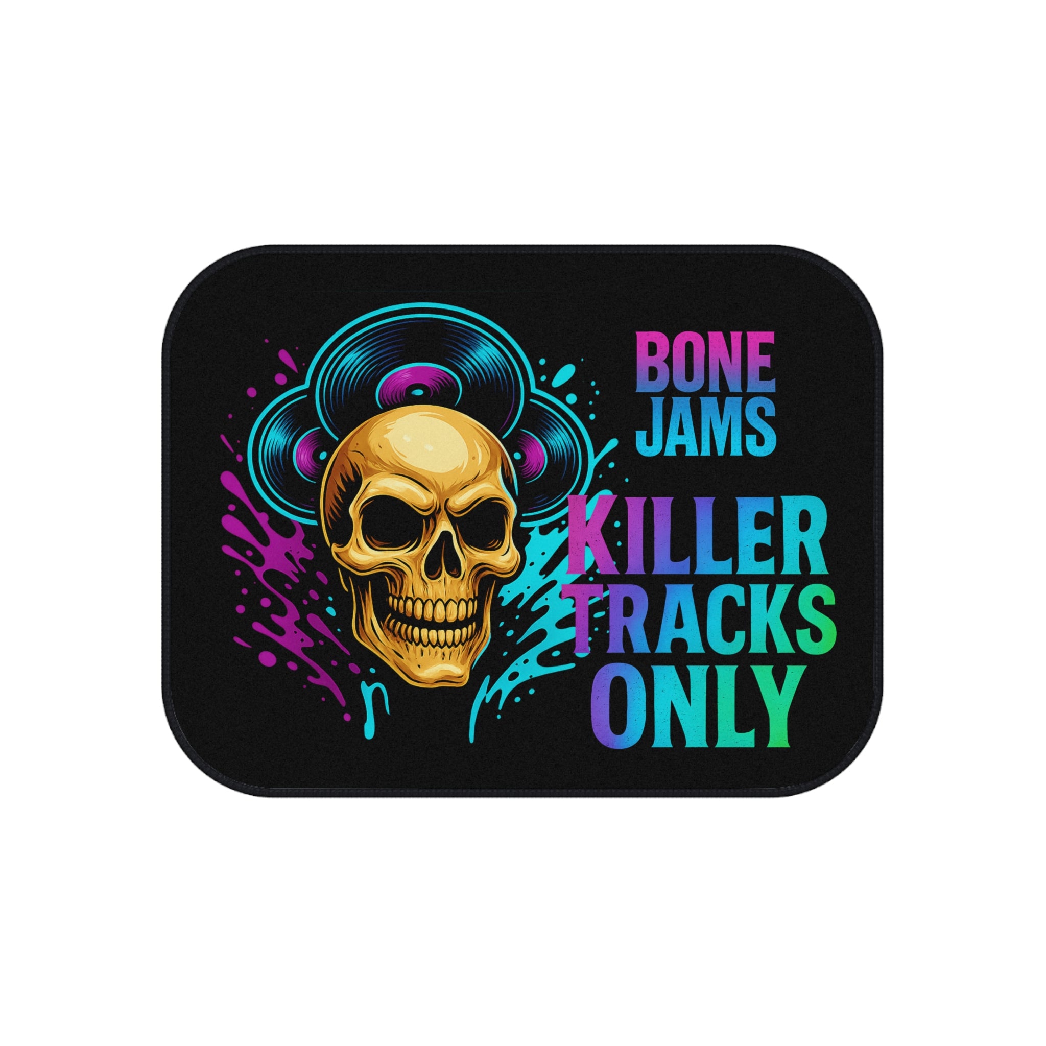 Bone Jams MC Bonez, Rockin' Car Mats (Set of 4) for Music Lovers, Punk Vibes, Skull Design, Unique Auto Accessories, Perfect for Gifts