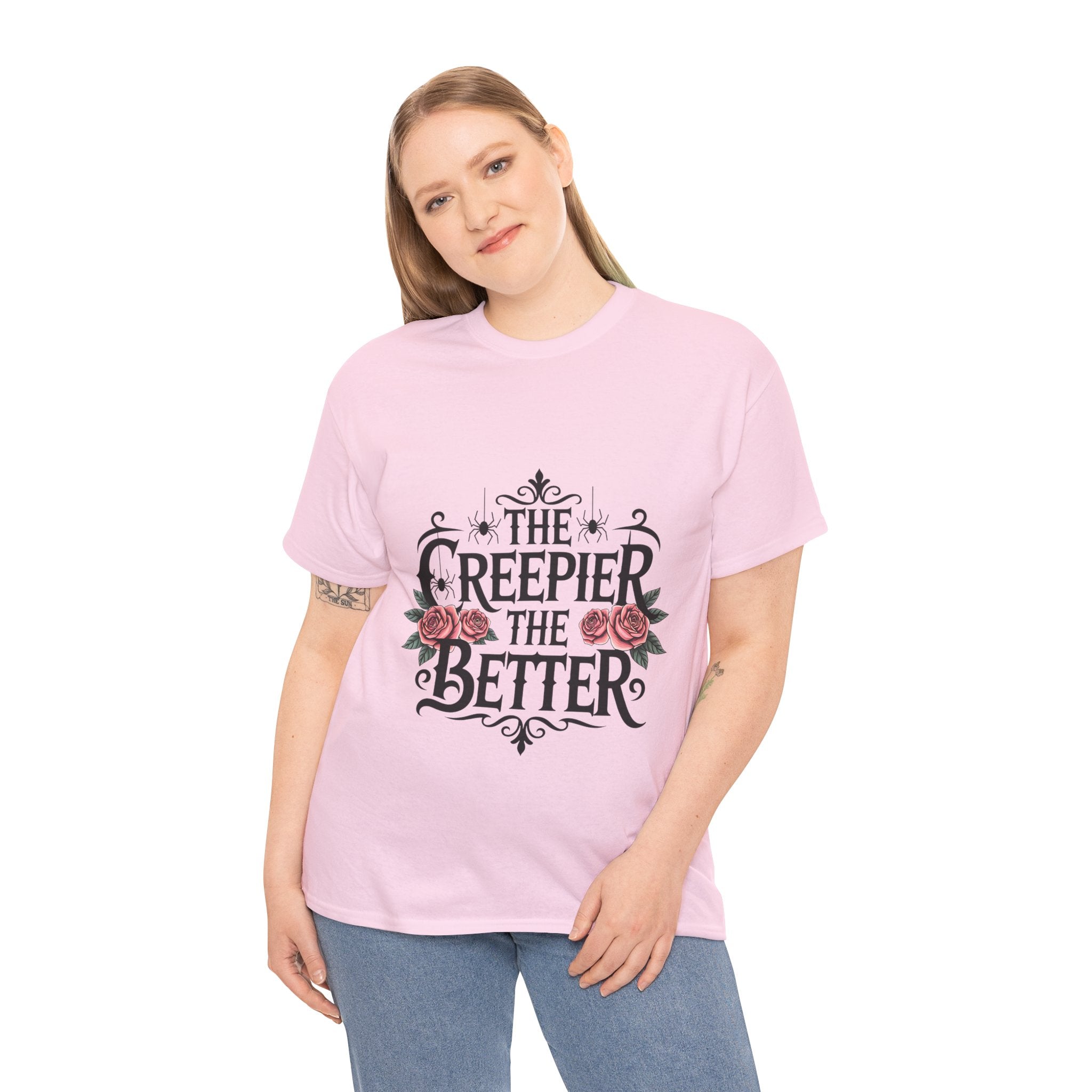 The Creepier the Better Tee, Perfect for Halloween, Casual Wear, Gift for Friends, Vintage Style, Unique Graphic T-Shirt