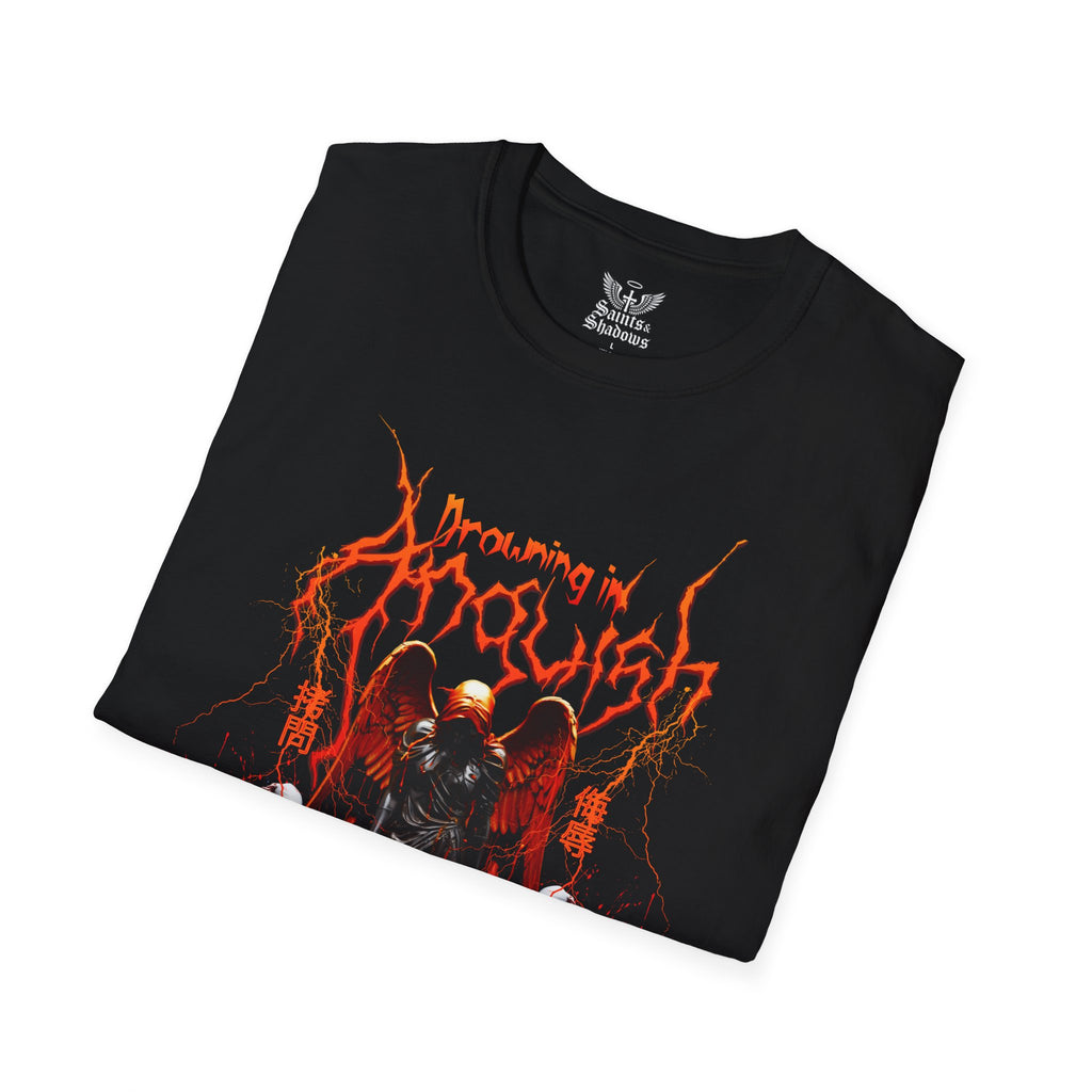 Saints and Shadows -Drowning In Anguish, Angelic Artwork Unisex Softstyle T-Shirt, Casual Wear