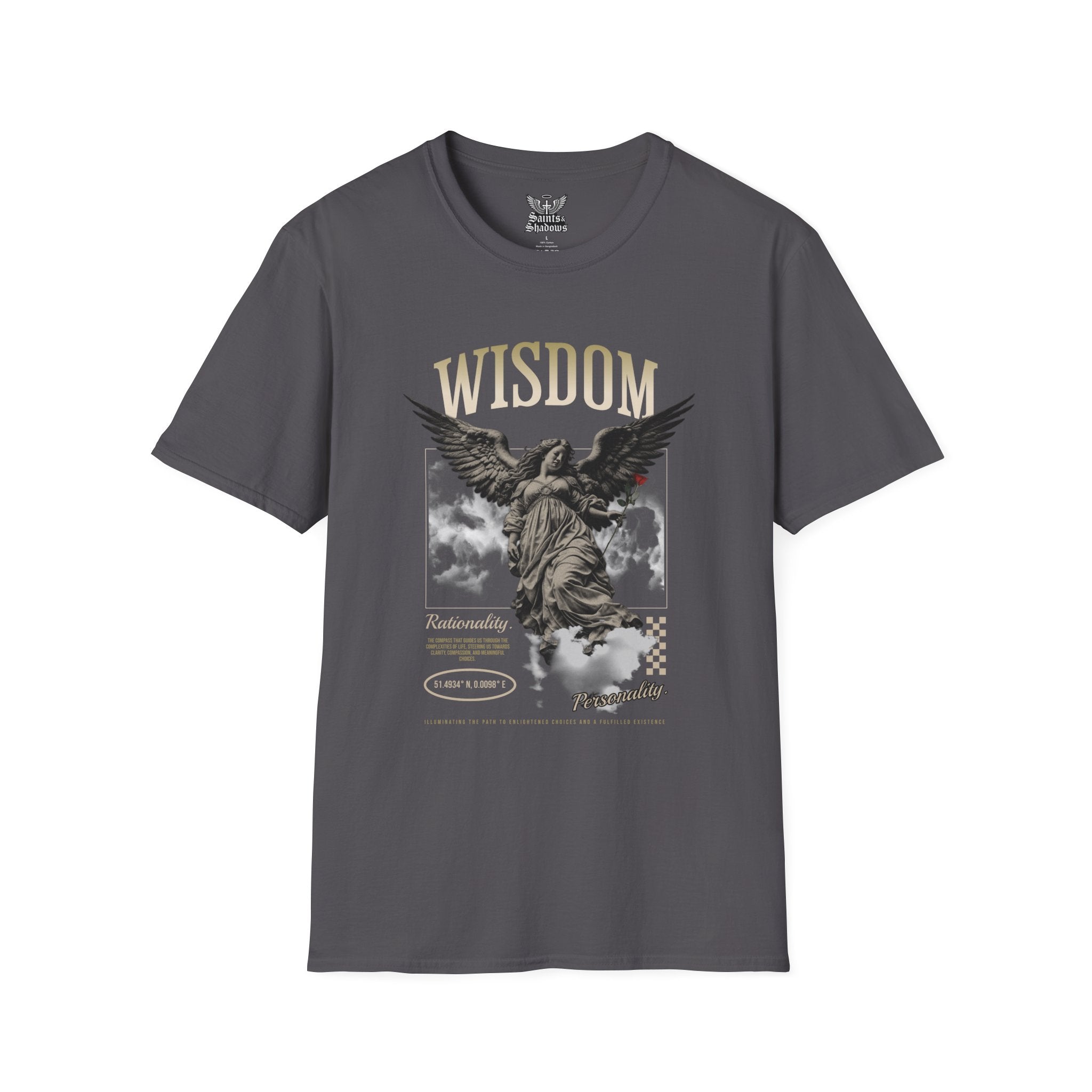 Saints and Shadows - Wisdom, Angelic Artwork Unisex Softstyle T-Shirt, Casual Wear