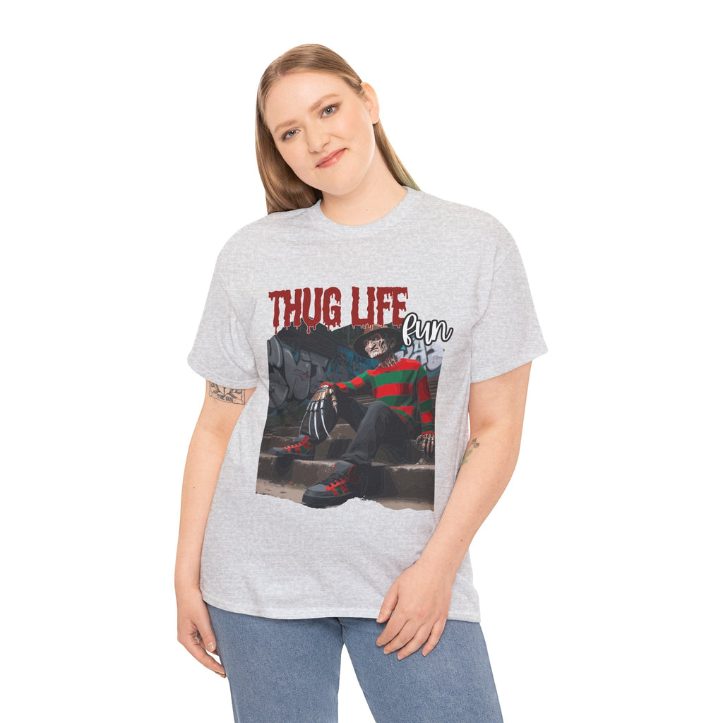 Freddie Kruger, Thug Life Tee - Horror Graphic Tee, Unisex Cotton Shirt, Halloween Costume, Horror Movie Gift
