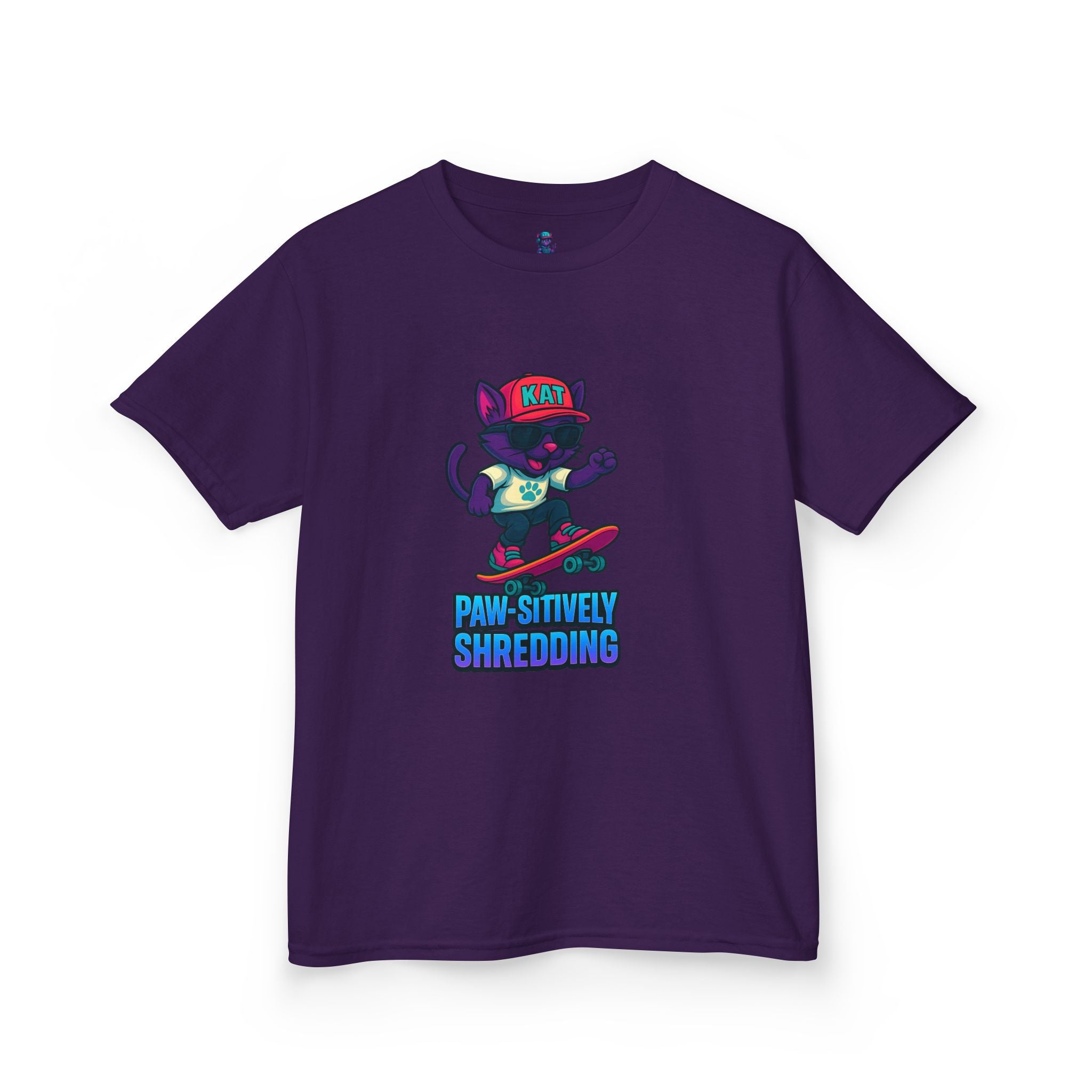 DJ KAT PAWS - Fun Skater Cat Design, Youth Summer T-Shirt, Cool Kids Apparel, Birthday Gift, Trendy Casual Wear