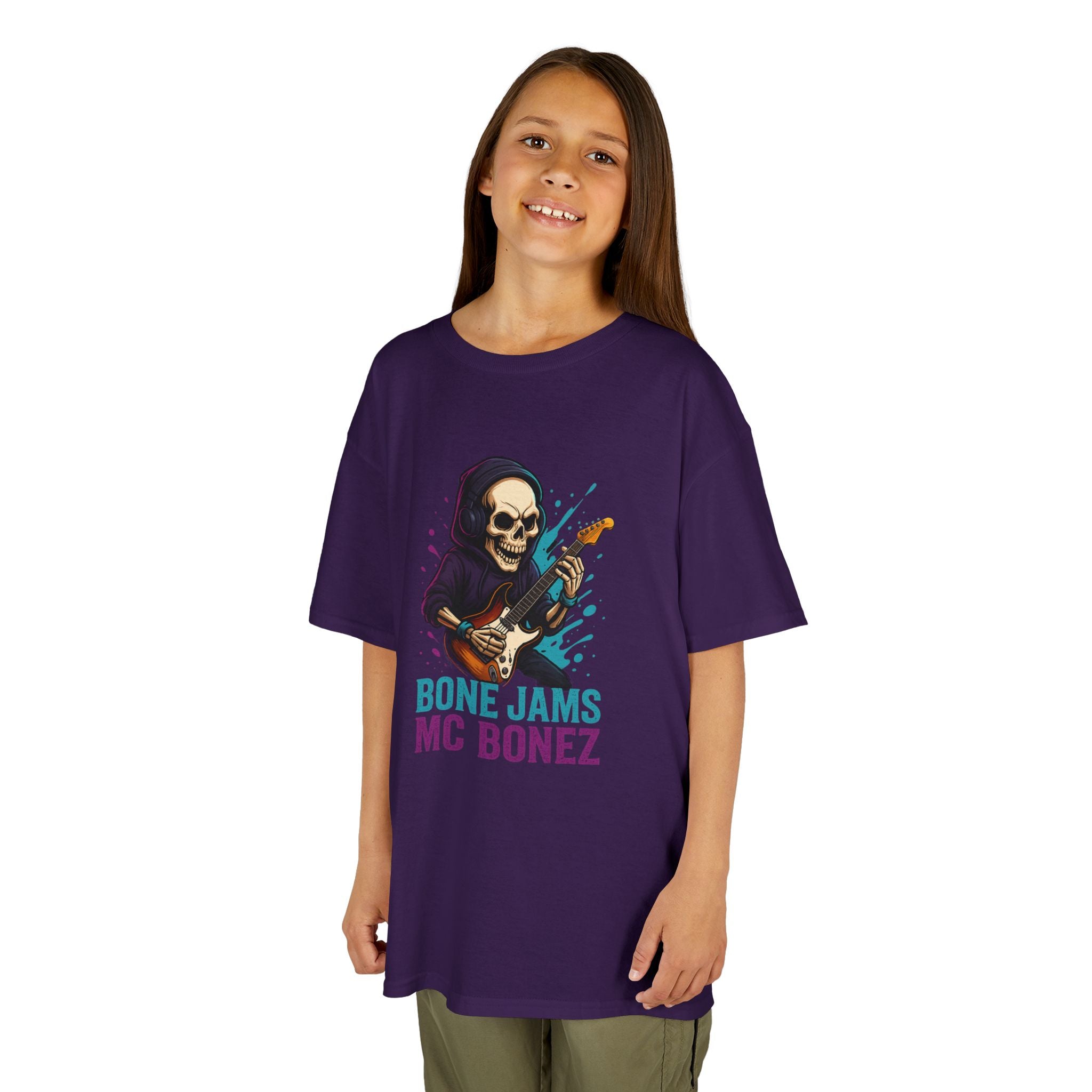 Bone Jams MC Bonez, Kids Tee | Guitar Edition | Cool Graphic Tee, Music Fan Shirt, Unique Gift for Young Musicians