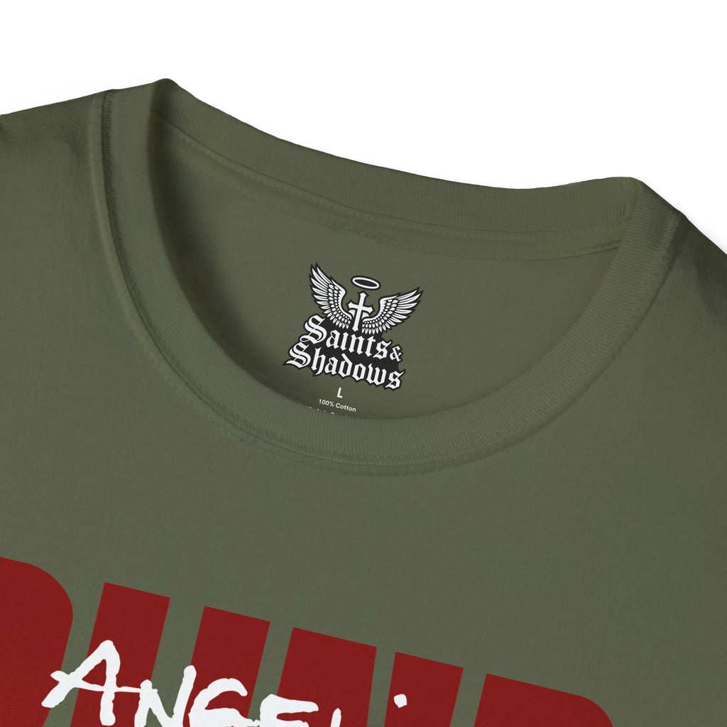 Saints and Shadows - Blind, Angelic Artwork Unisex Softstyle T-Shirt, Casual Wear