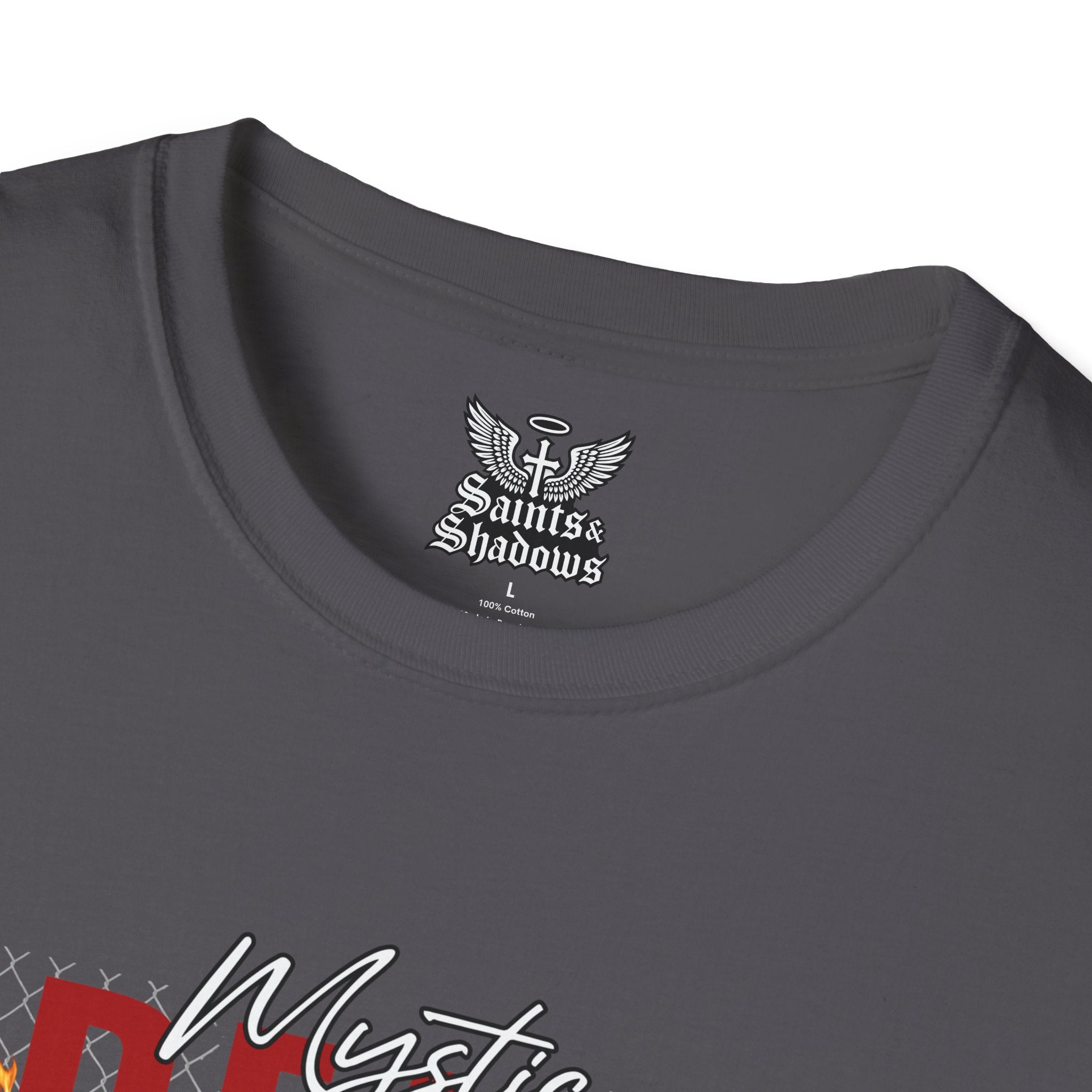 Saints and Shadows - Mystic Wings, Angelic Artwork Unisex Softstyle T-Shirt, Casual Wear