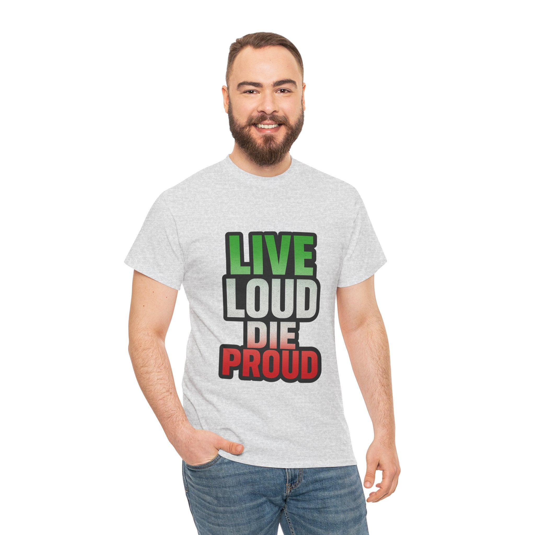 Live Loud Die Proud Italian Flag Tee