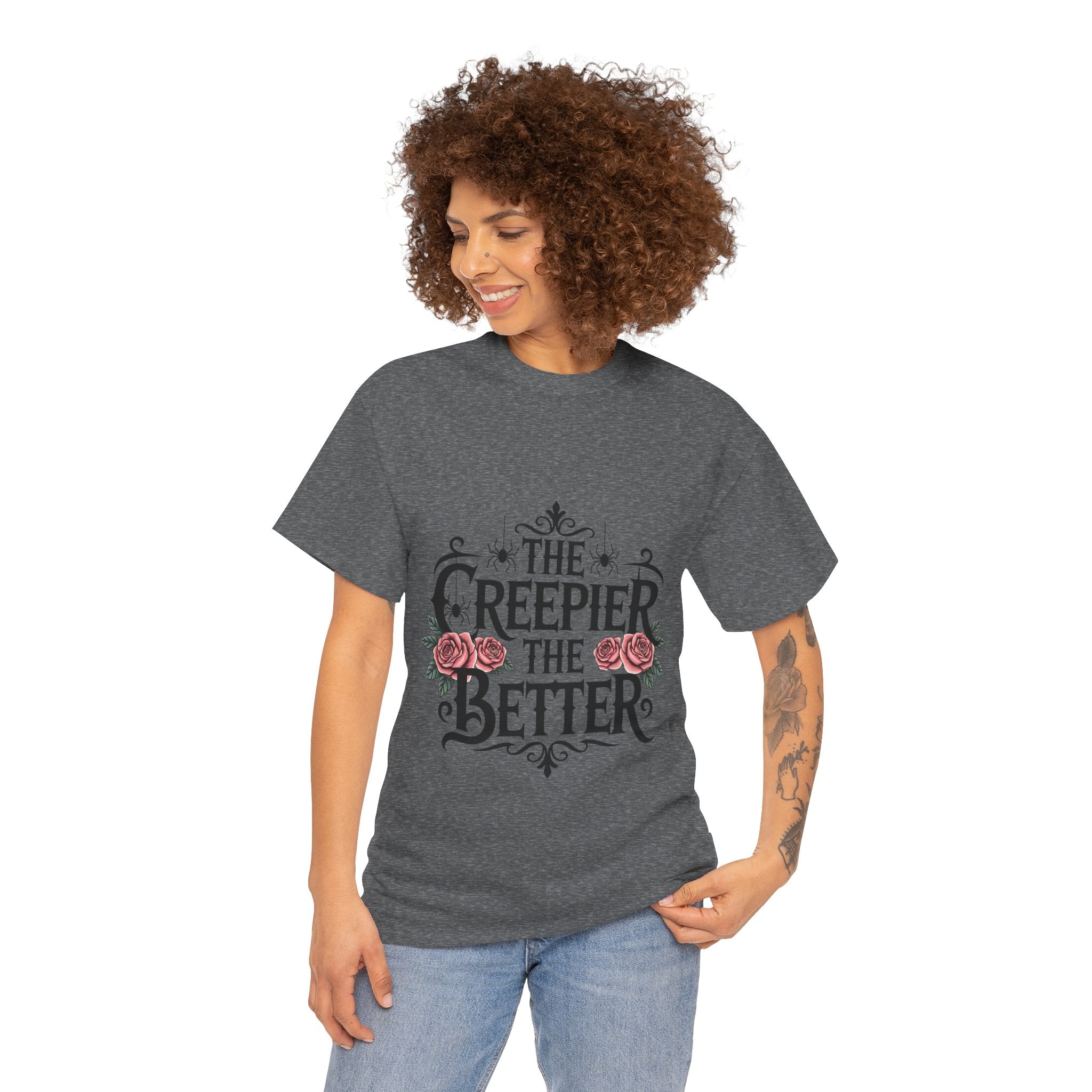 The Creepier the Better Tee, Perfect for Halloween, Casual Wear, Gift for Friends, Vintage Style, Unique Graphic T-Shirt
